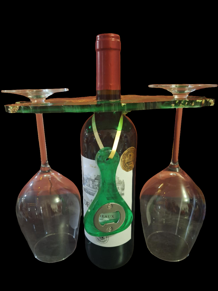 Porte Verres à vin + 2 verres