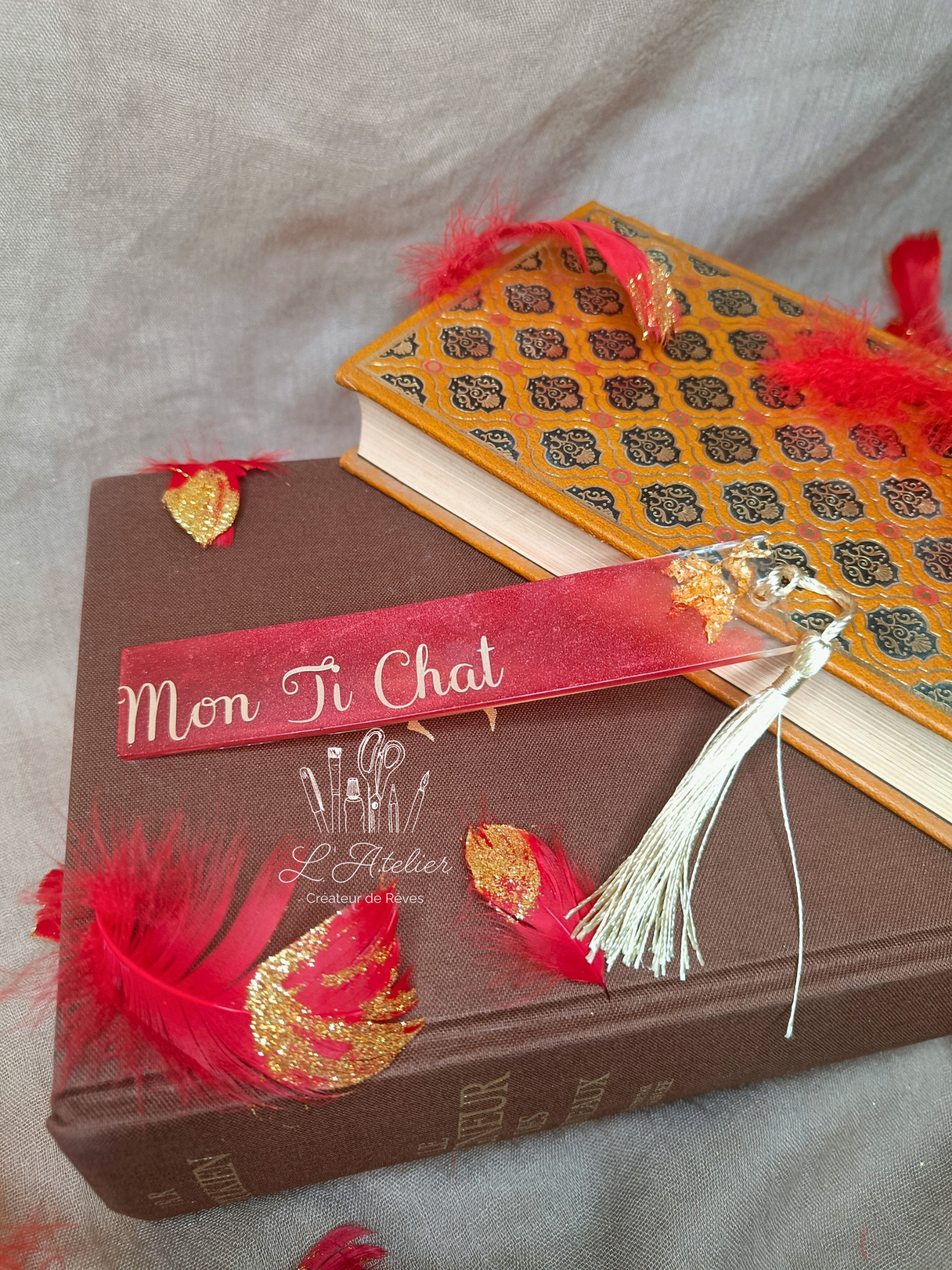 Marque page Rouge a personnaliser