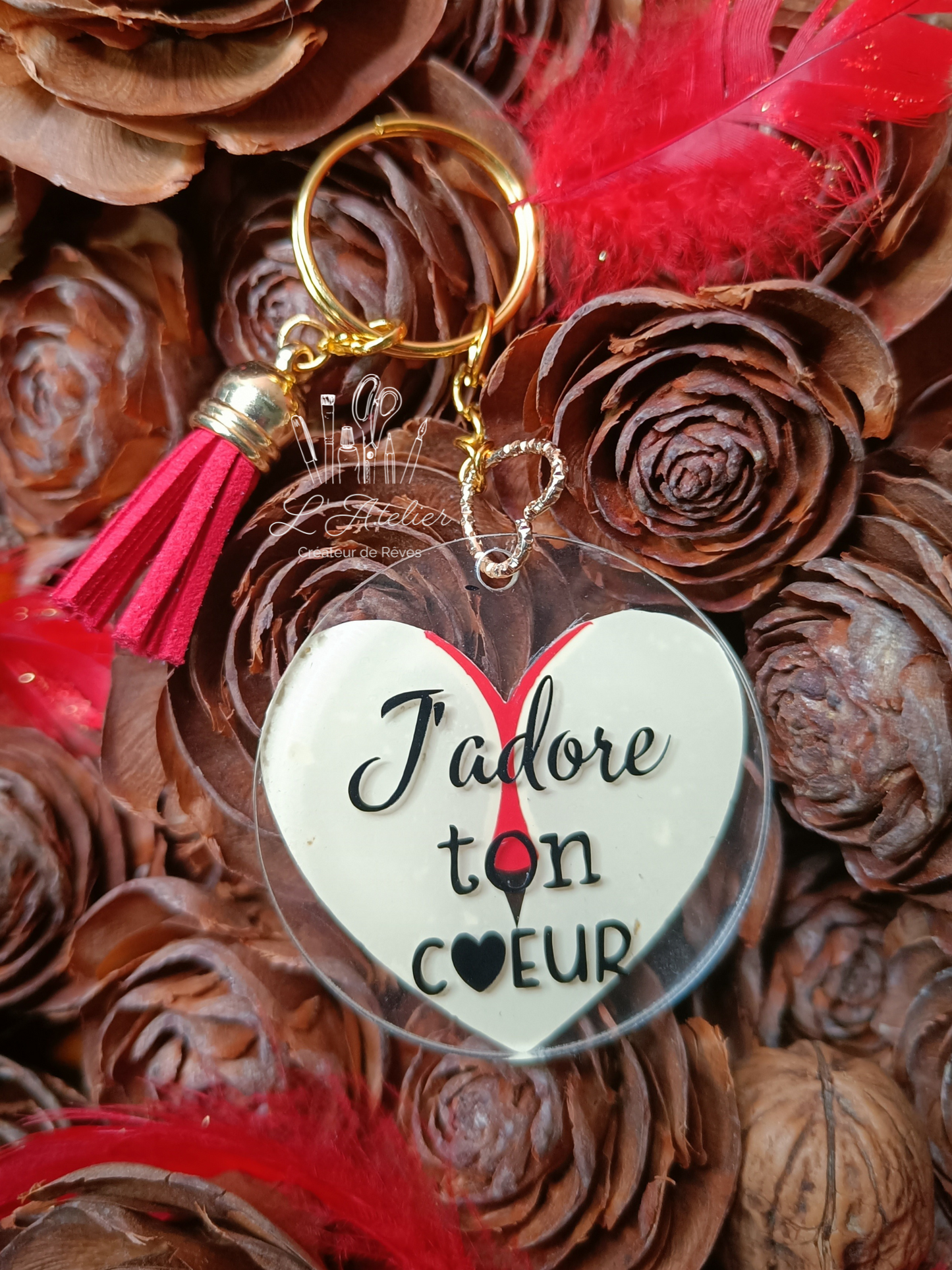 Porte clef " j'aime ton cœur"