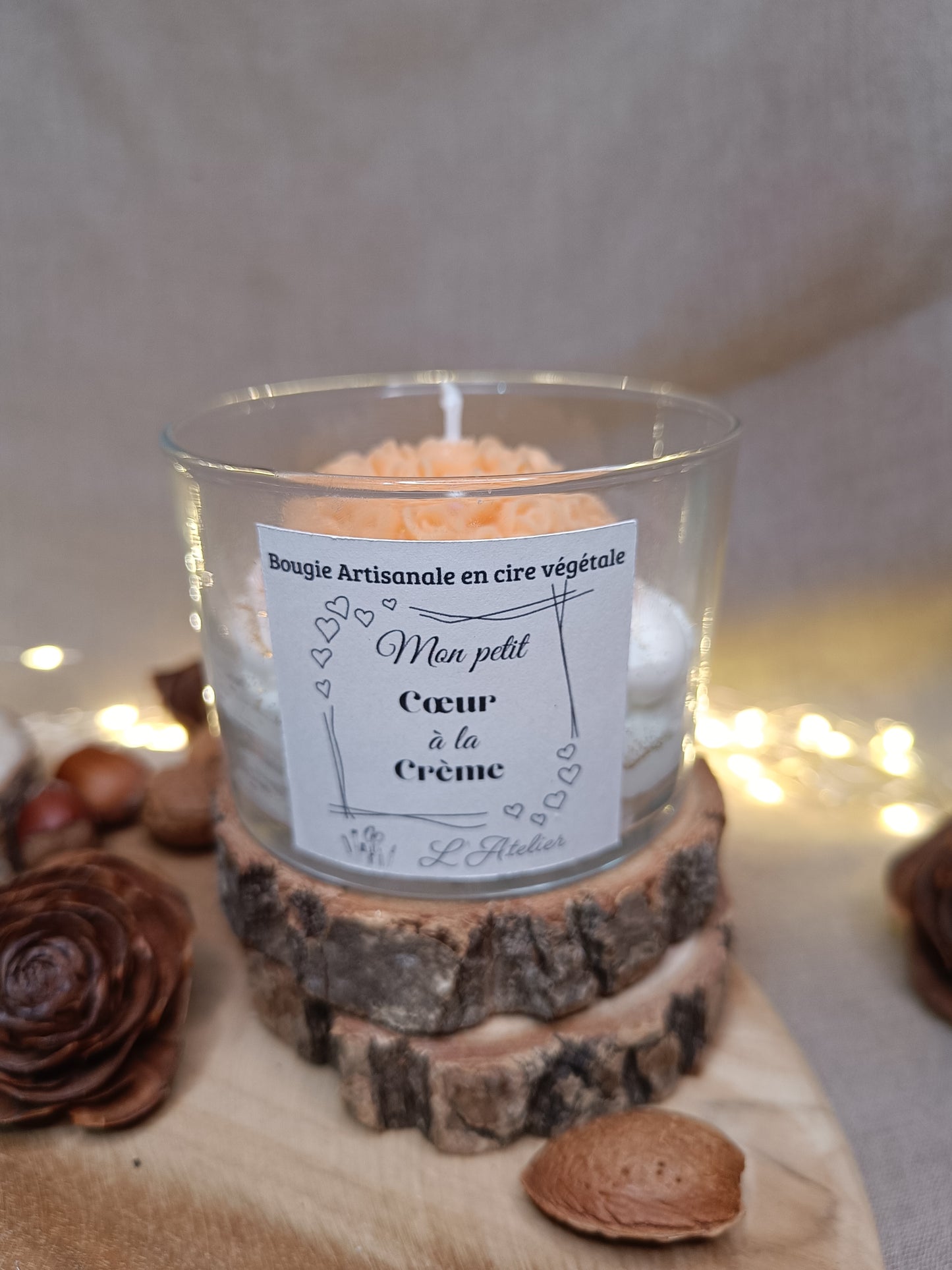 🕯️Bougie 💛Coeur à la crème💛