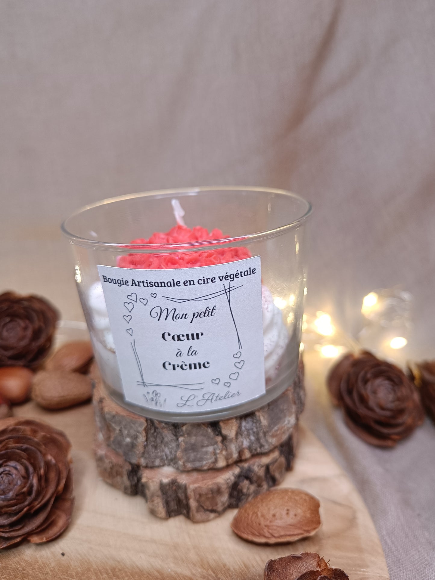 🕯️Bougie ❤️ Coeur à la crème❤️