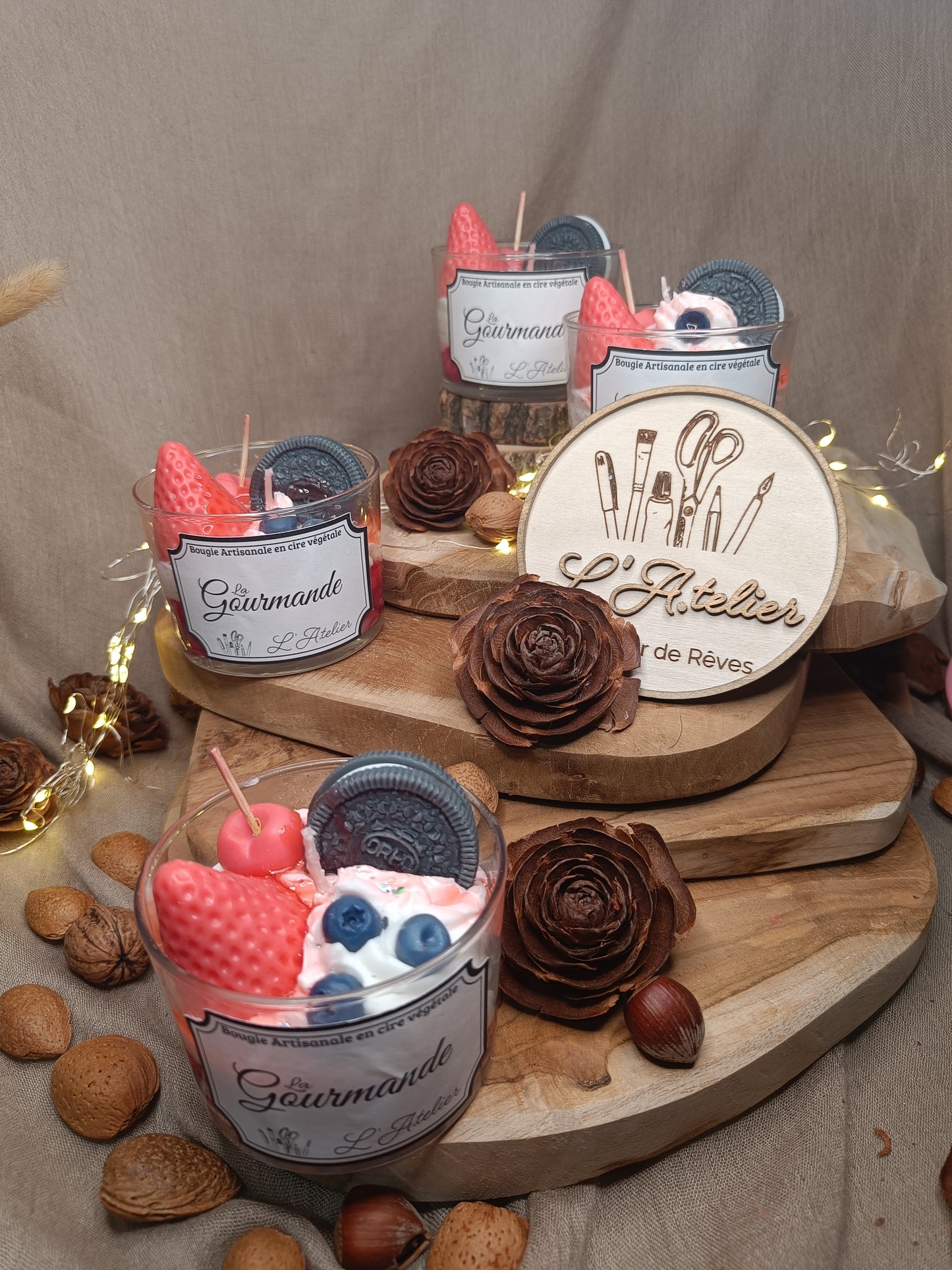 🕯️ Bougie Gourmande 🍓🍪 L'Oreo Fraise 🍪🍓