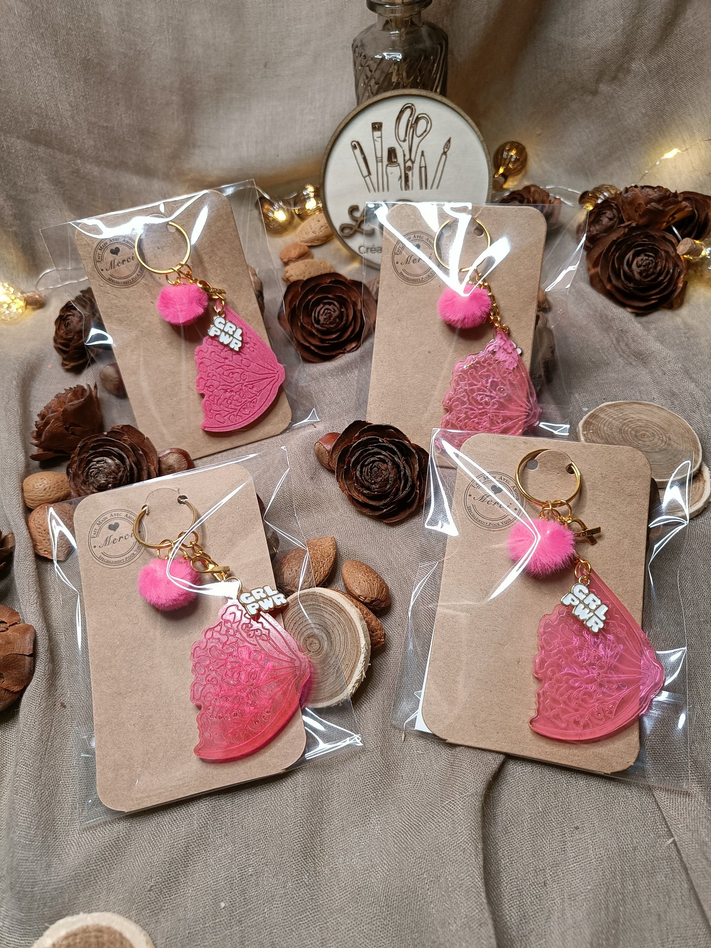 Porte Clefs 🩷 Girl Power 🩷 Lutte contre le cancer du sein 💪🏻