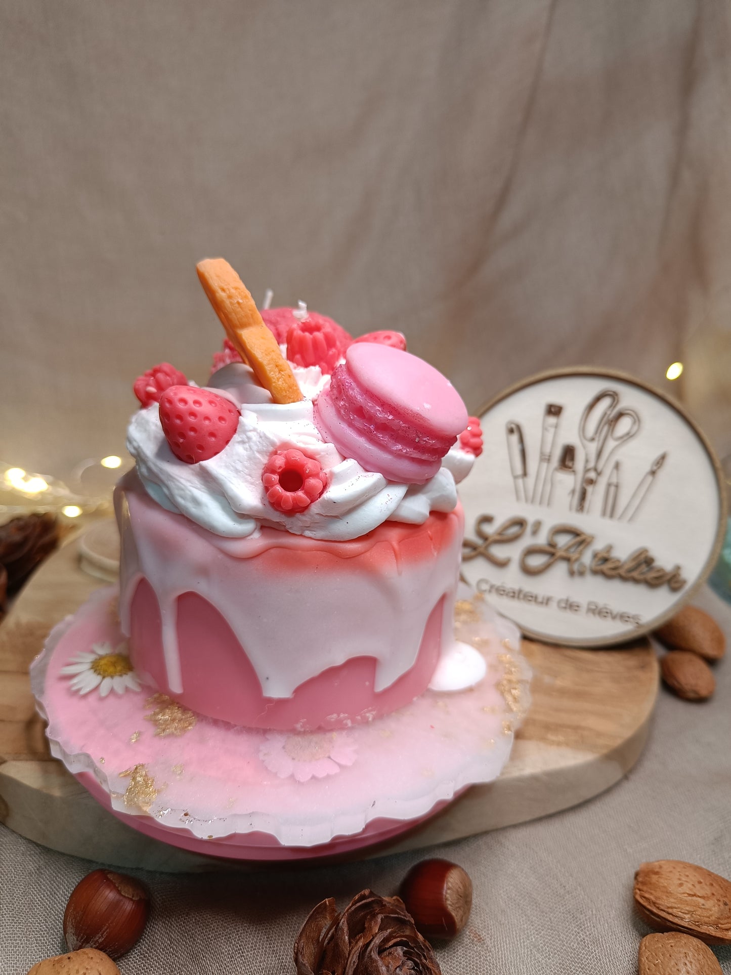 🎂Bougie Gâteau 🩷Rose Framboise 🩷