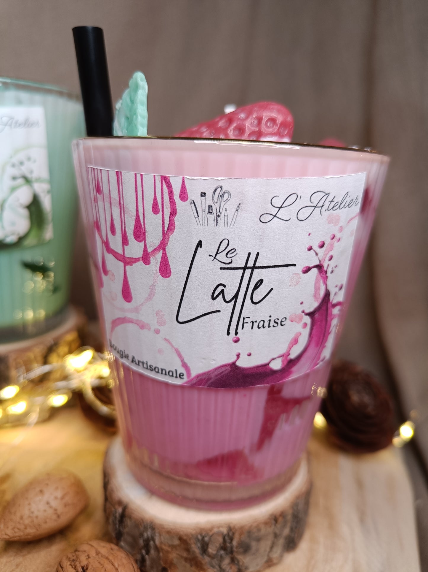 🕯️ Bougie 🍓🩷 Latte Fraise 🩷🍓