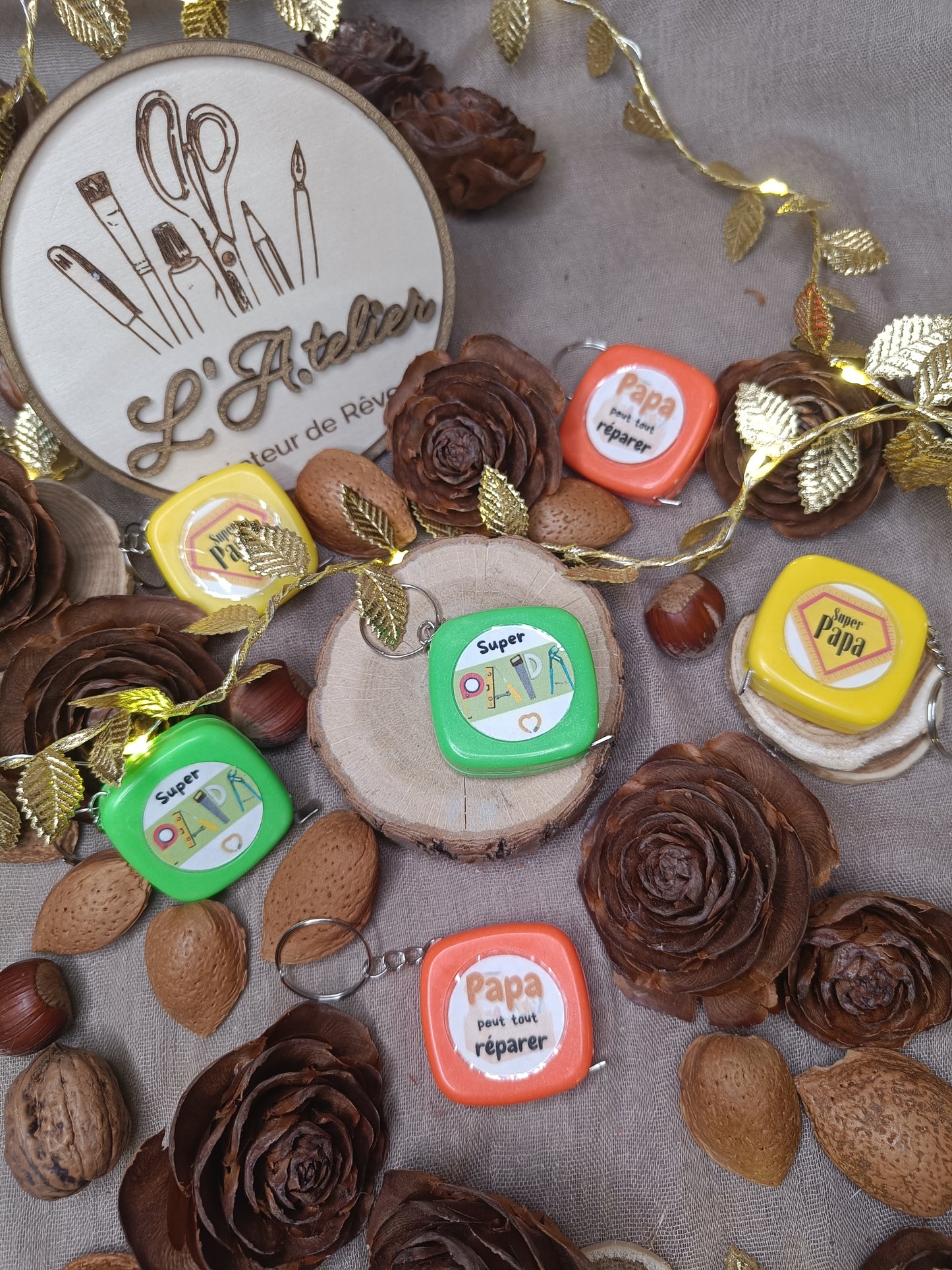 Porte clef 📏 Mètre portable 📏 Papa 🧡🧍🏻♂️