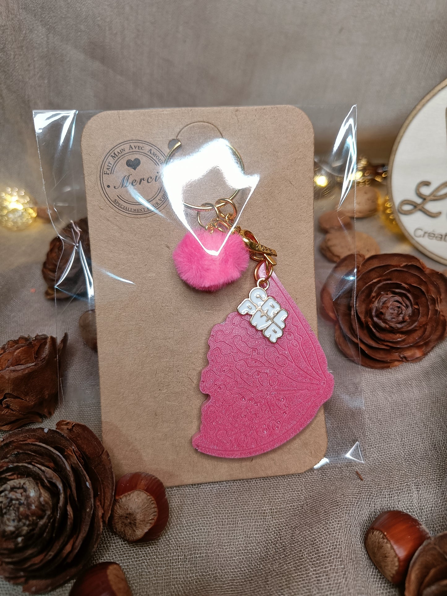 Porte Clefs 🩷 Girl Power 🩷 Lutte contre le cancer du sein 💪🏻