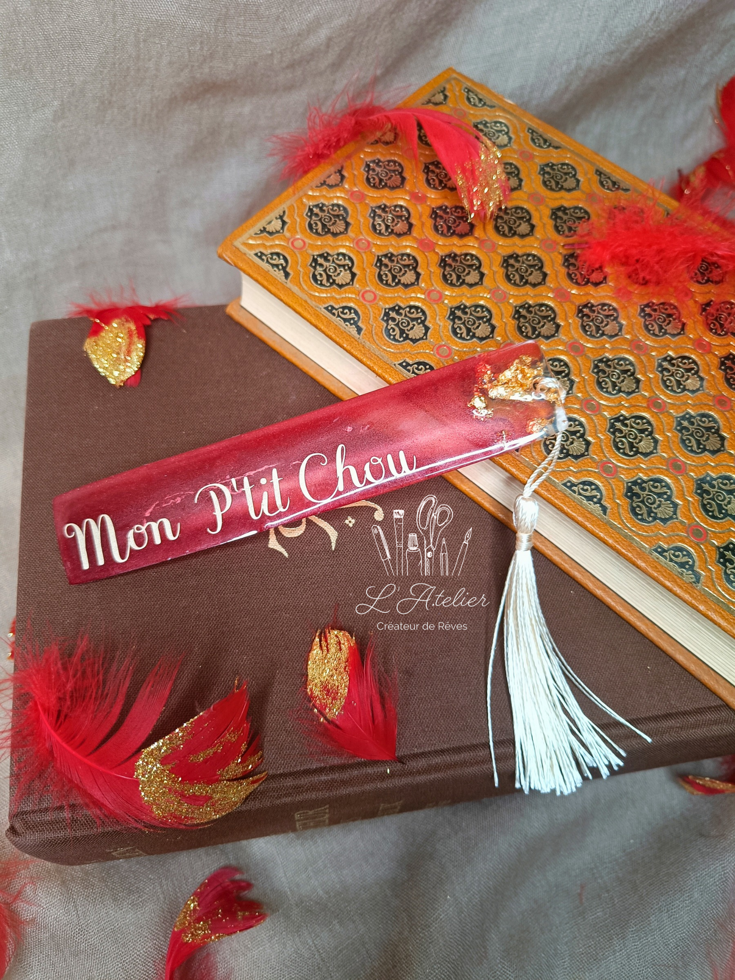 Marque page Rouge a personnaliser