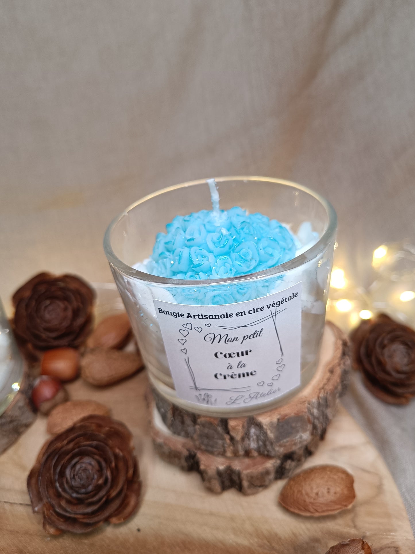 🕯️Bougie 🩵 Coeur à la crème🩵