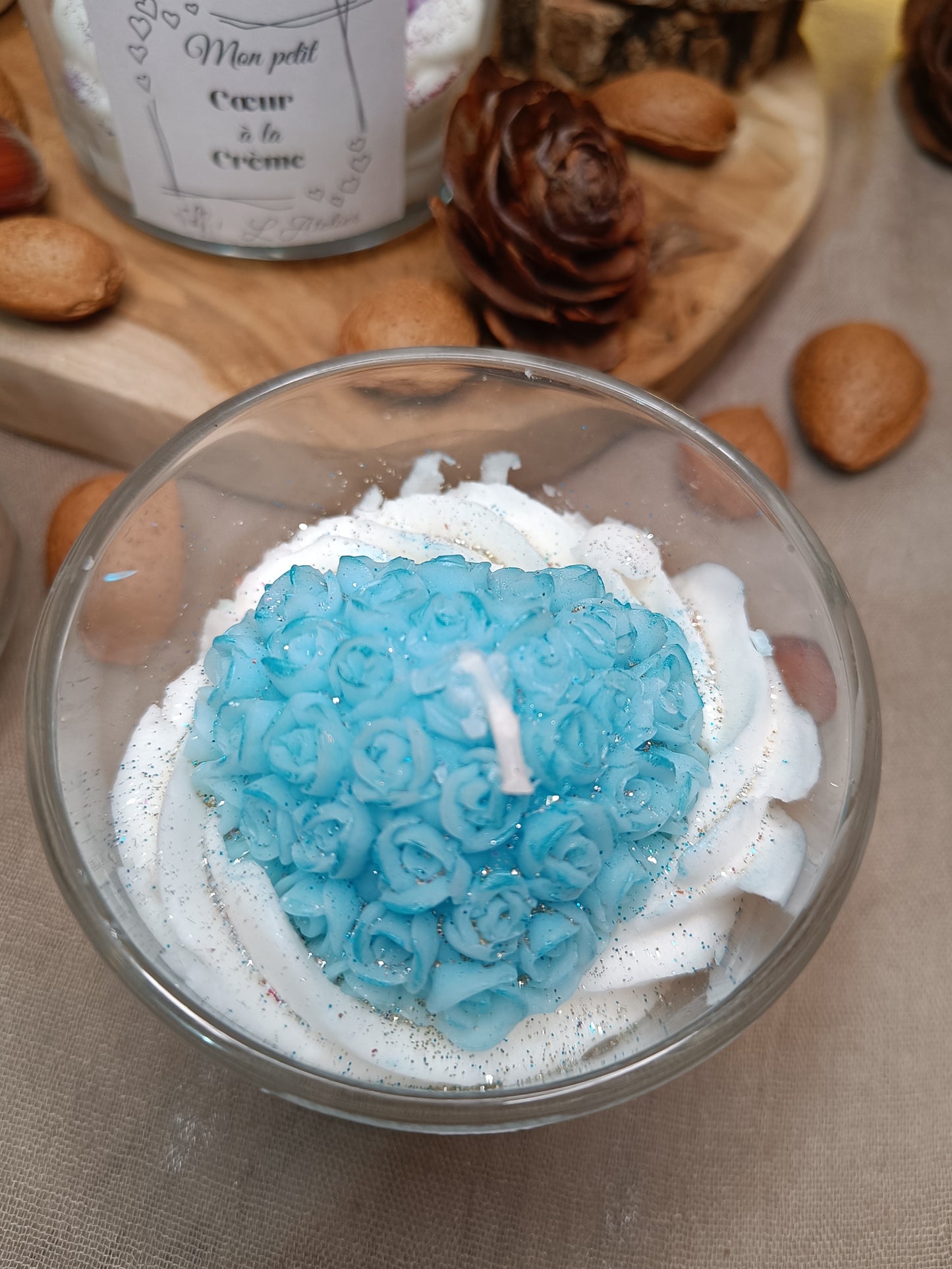 🕯️Bougie 🩵 Coeur à la crème🩵