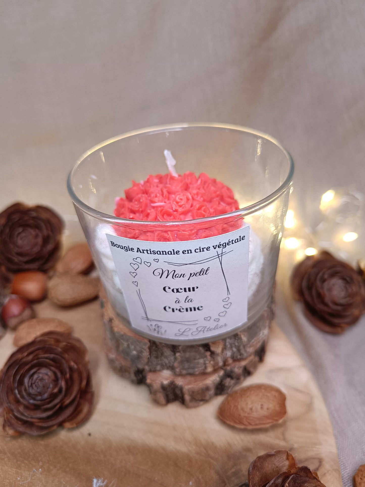 🕯️Bougie ❤️ Coeur à la crème❤️