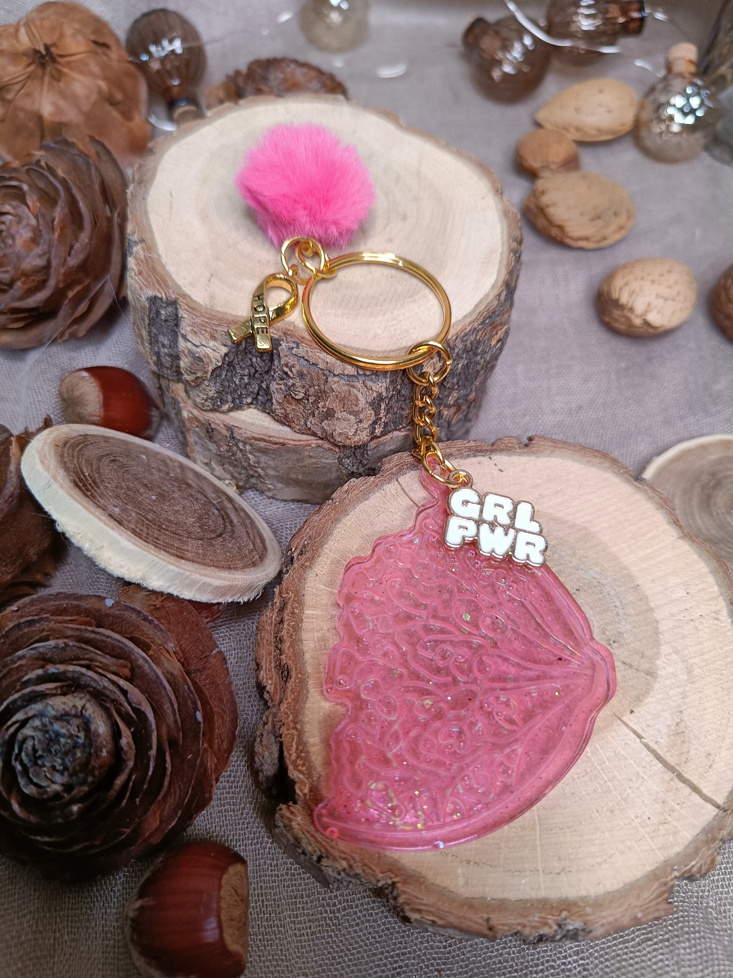 Porte Clefs 🩷 Girl Power 🩷 Lutte contre le cancer du sein 💪🏻