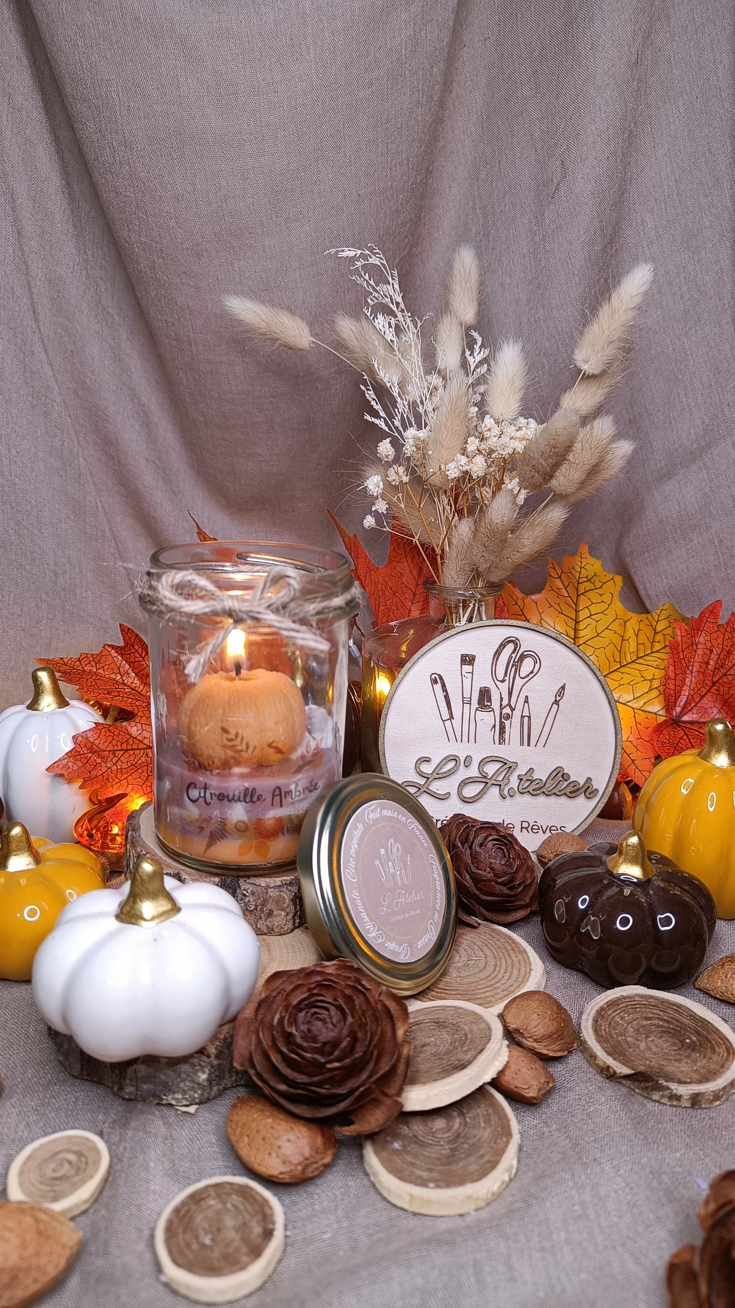 🕯️Bougie Parfumée 🍂🎃 Citrouille Ambrée 🎃🍂