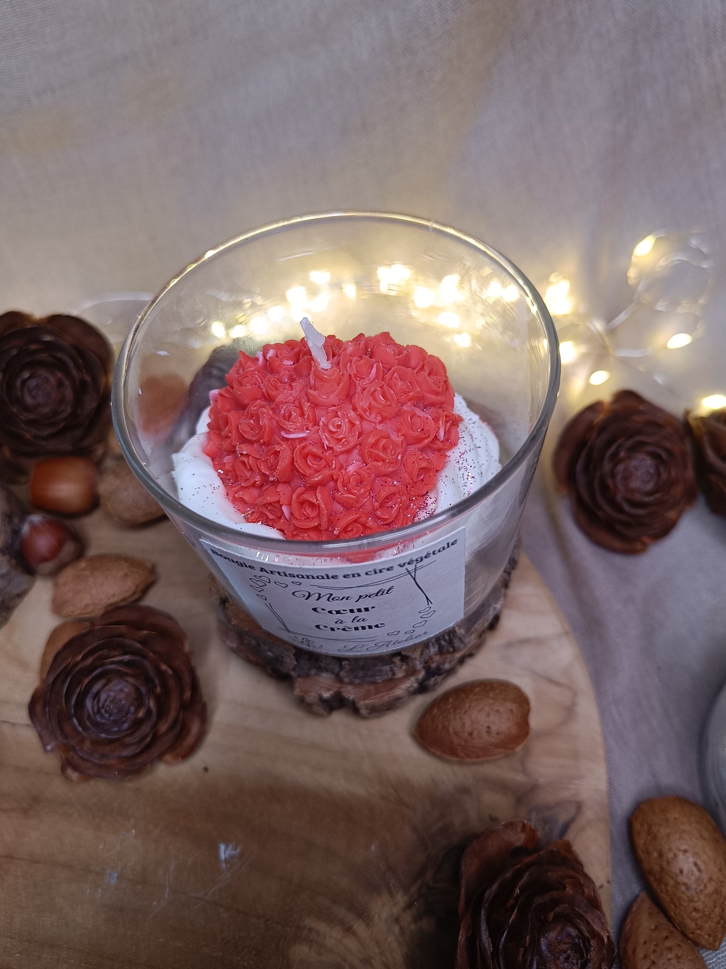 🕯️Bougie ❤️ Coeur à la crème❤️