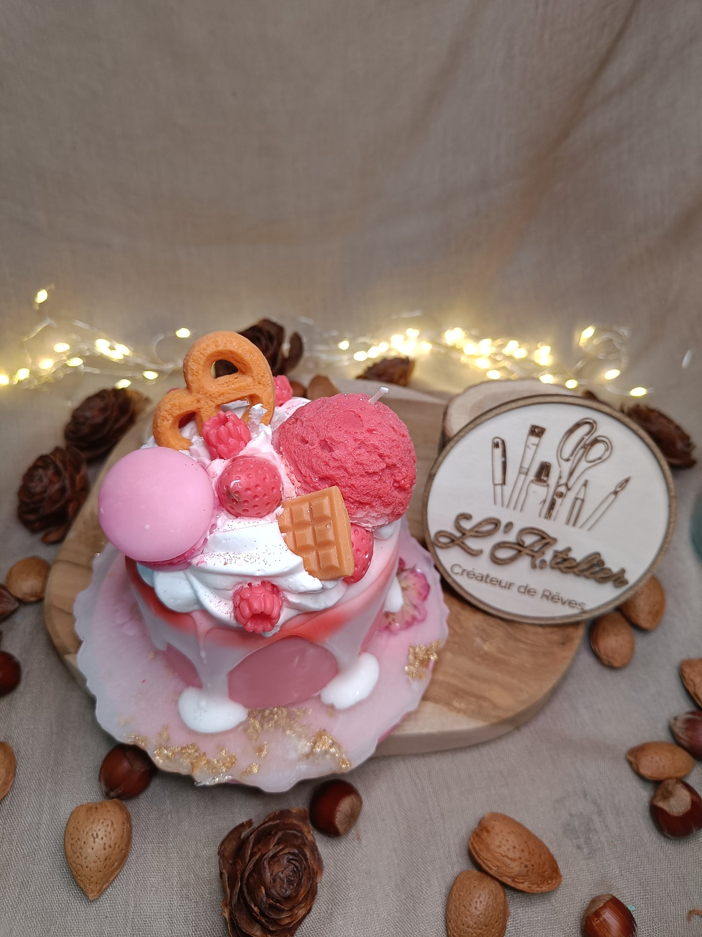 🎂Bougie Gâteau 🩷Rose Framboise 🩷