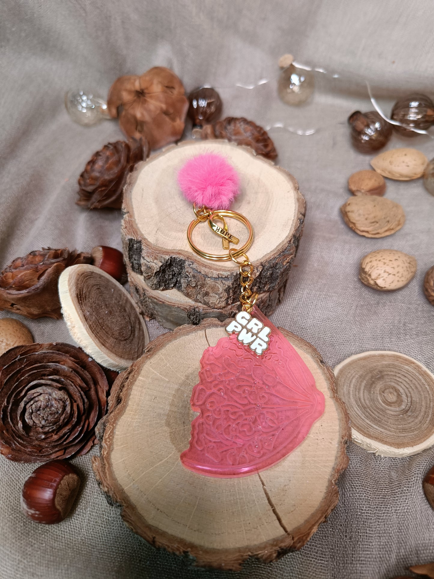 Porte Clefs 🩷 Girl Power 🩷 Lutte contre le cancer du sein 💪🏻