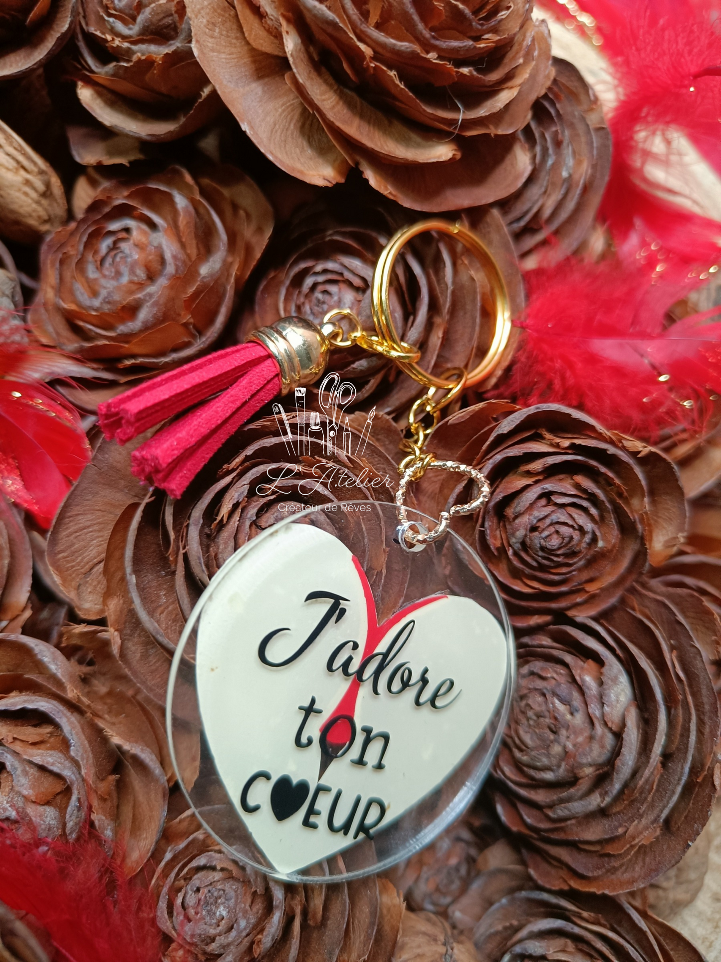 Porte clef " j'aime ton cœur"