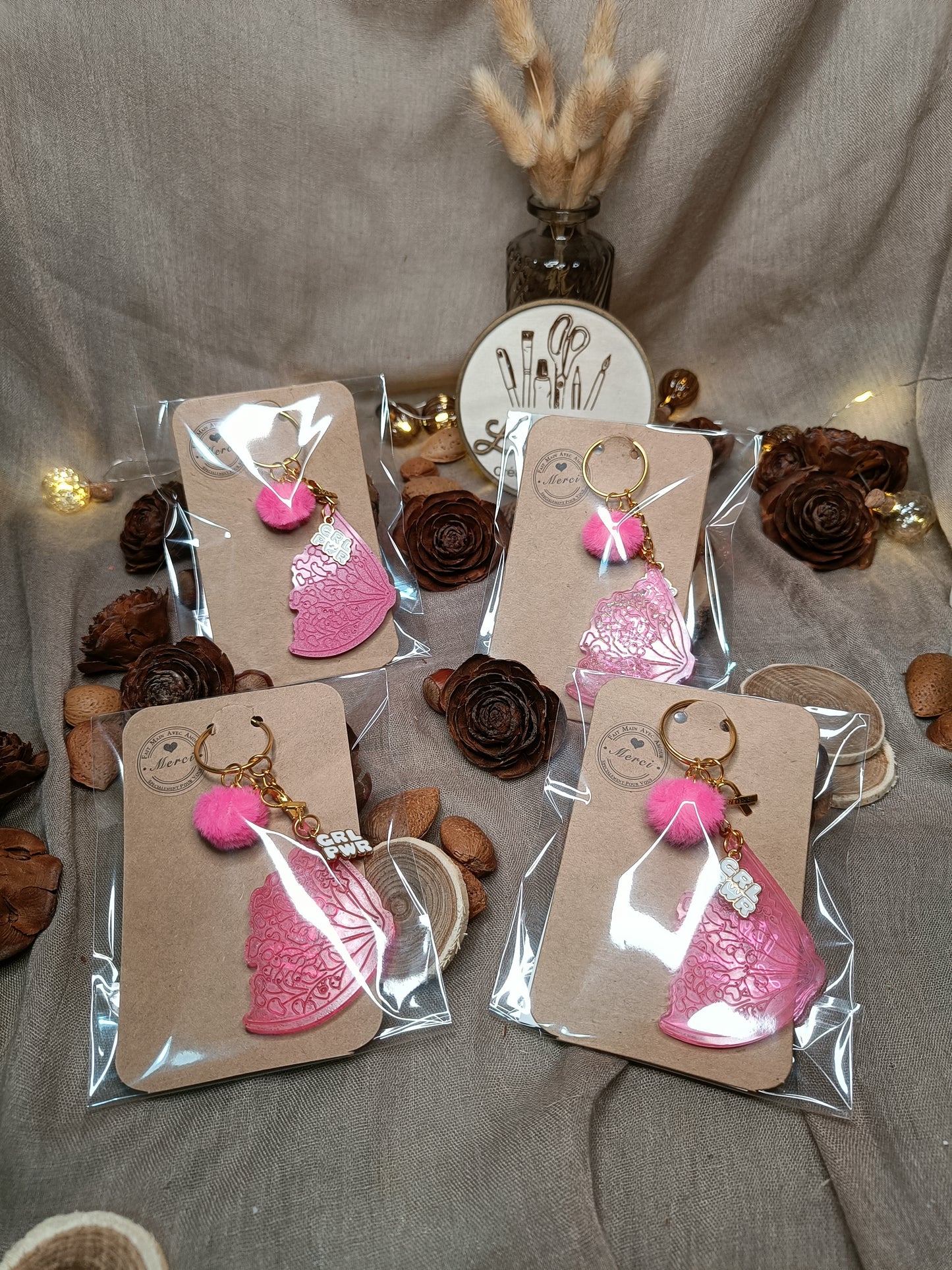 Porte Clefs 🩷 Girl Power 🩷 Lutte contre le cancer du sein 💪🏻