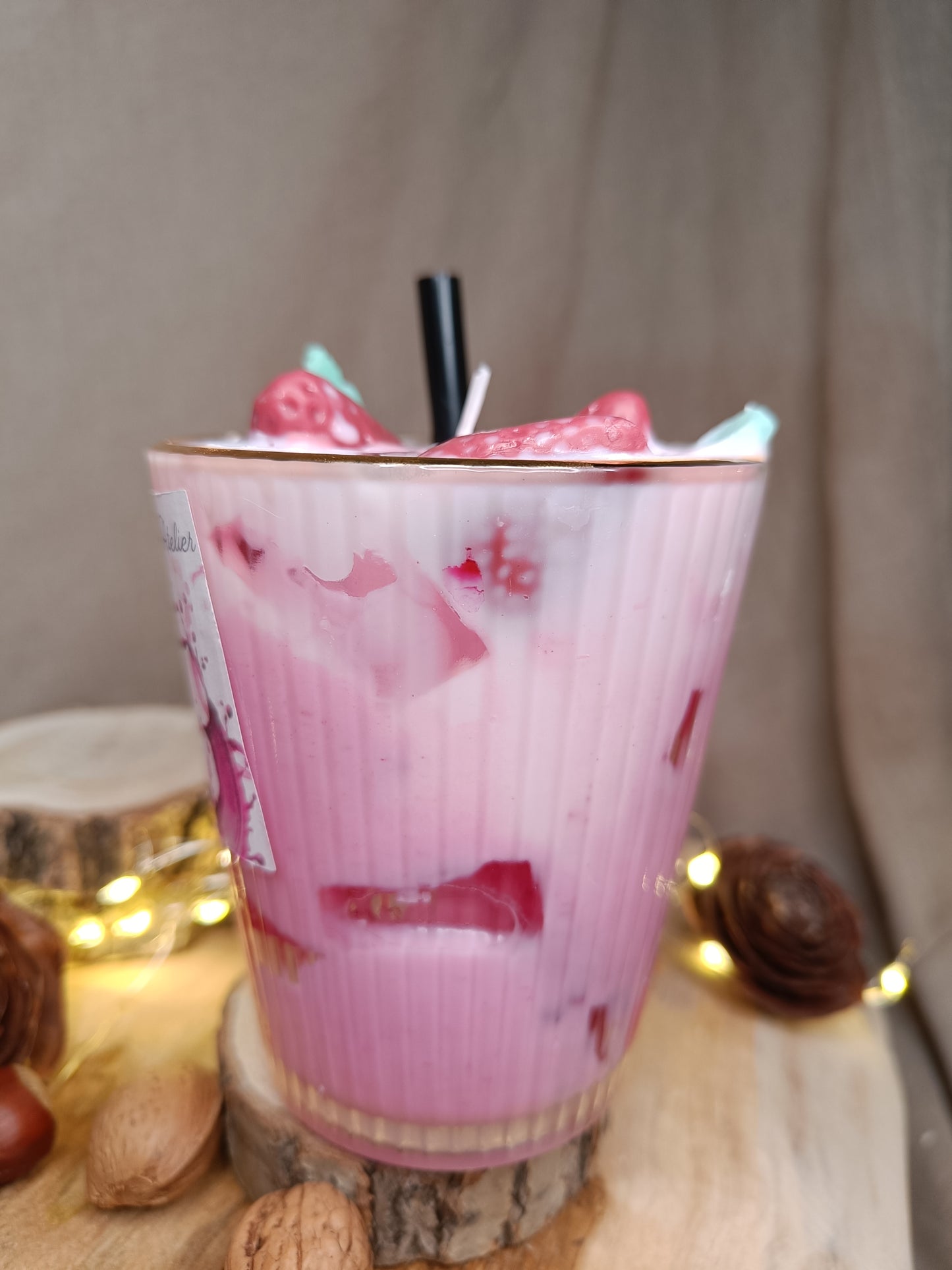🕯️ Bougie 🍓🩷 Latte Fraise 🩷🍓