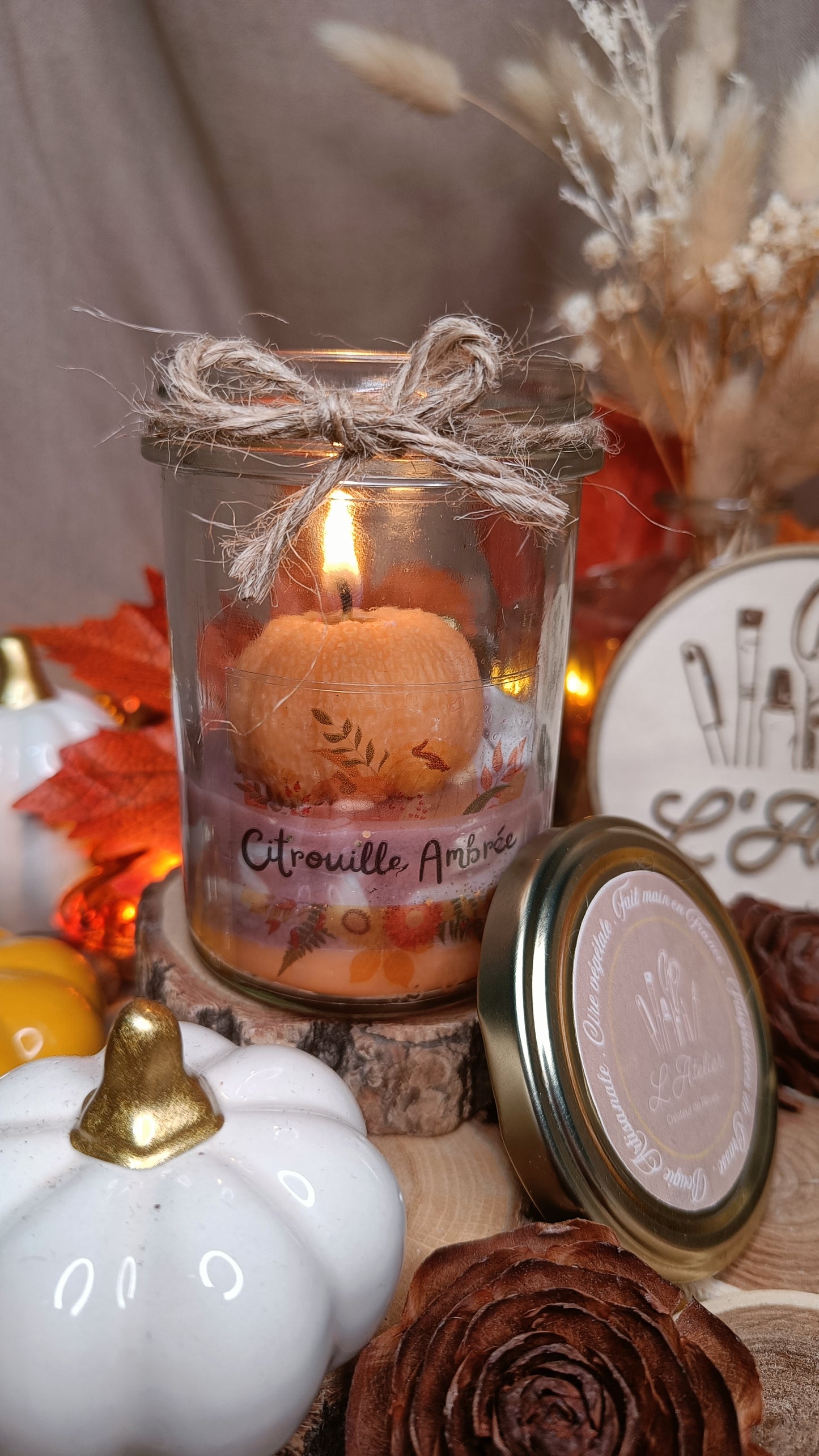 🕯️Bougie Parfumée 🍂🎃 Citrouille Ambrée 🎃🍂