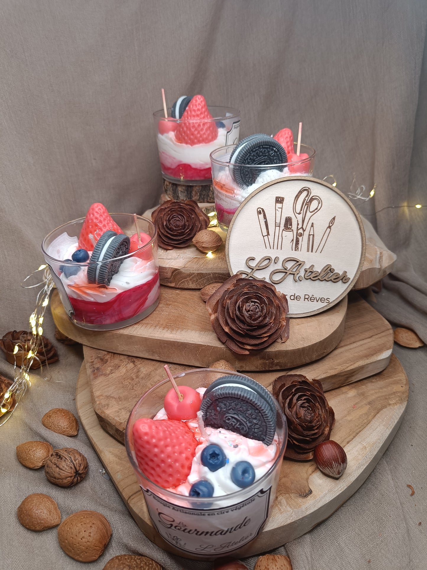 🕯️ Bougie Gourmande 🍓🍪 L'Oreo Fraise 🍪🍓