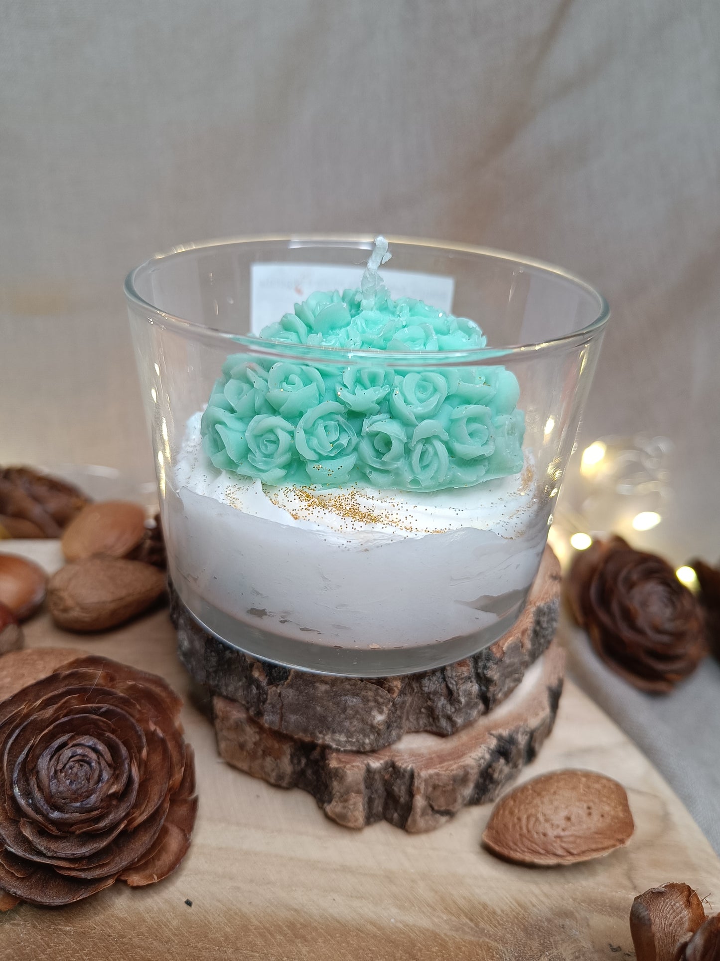🕯️Bougie 💚 Coeur à la crème💚