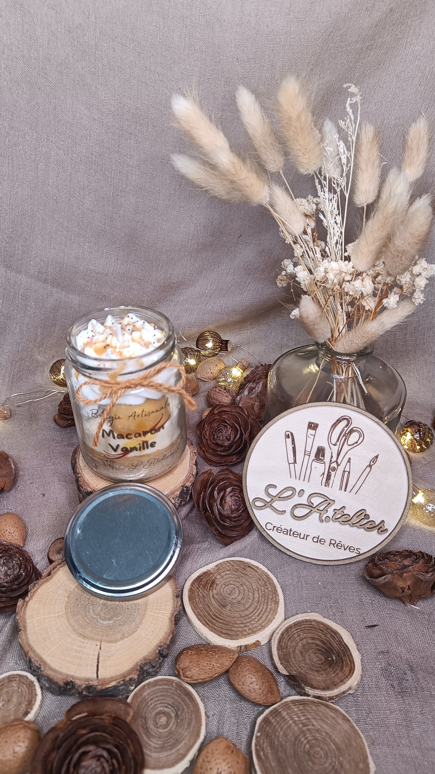 🕯️Bougies parfumées ✨ 🍮 Macaron Vanille 🍮