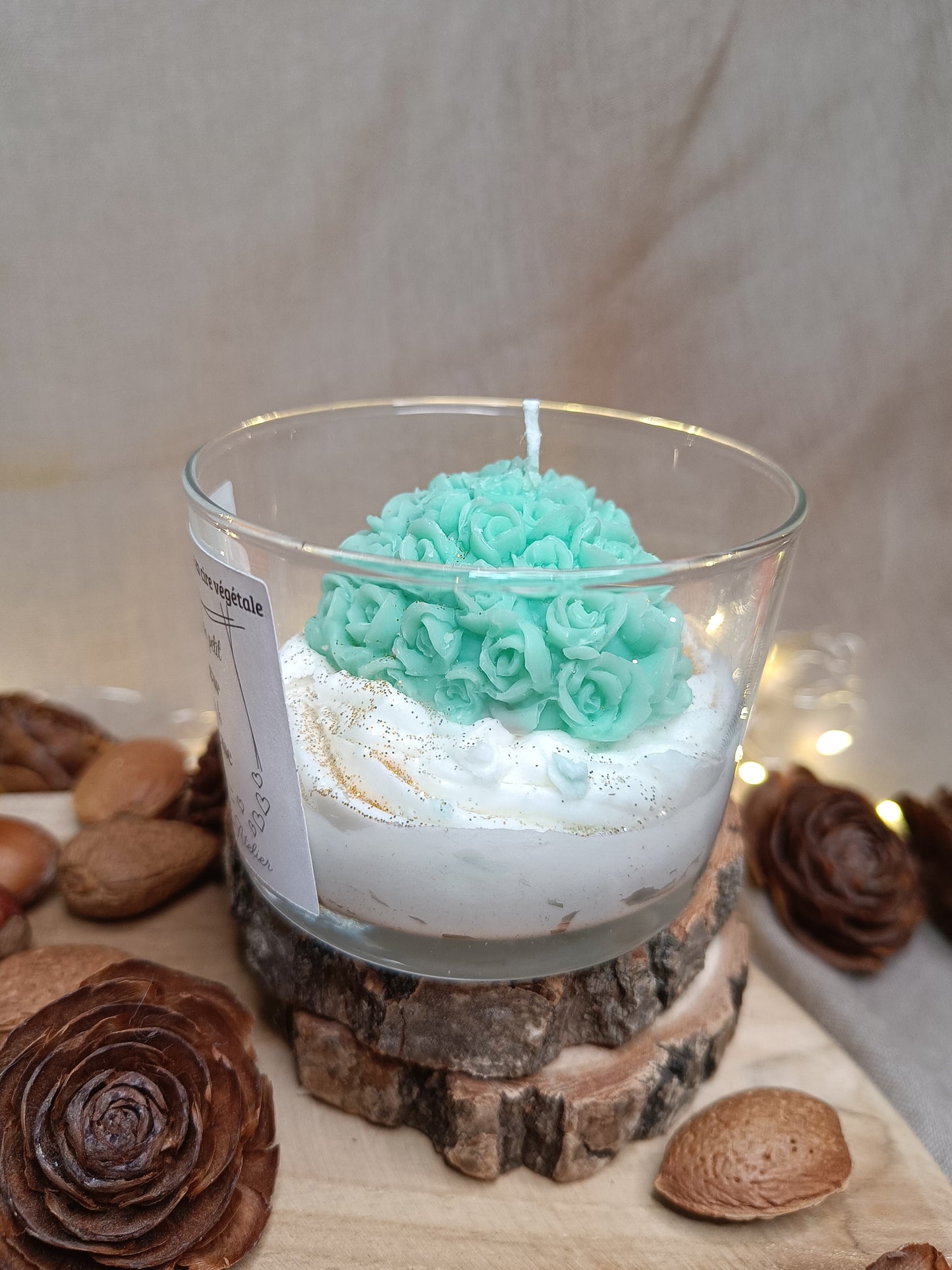 🕯️Bougie 💚 Coeur à la crème💚