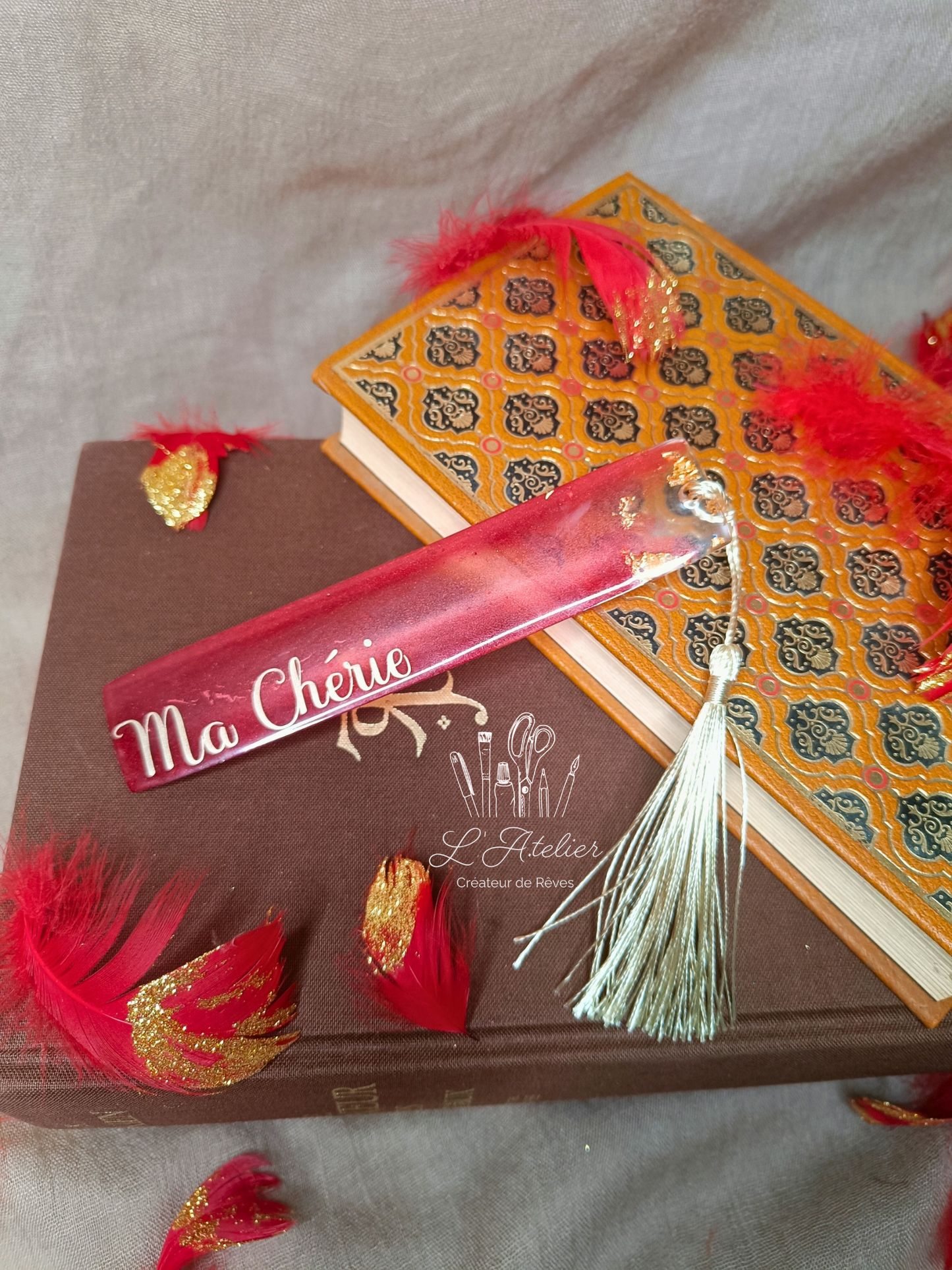 Marque page Rouge a personnaliser