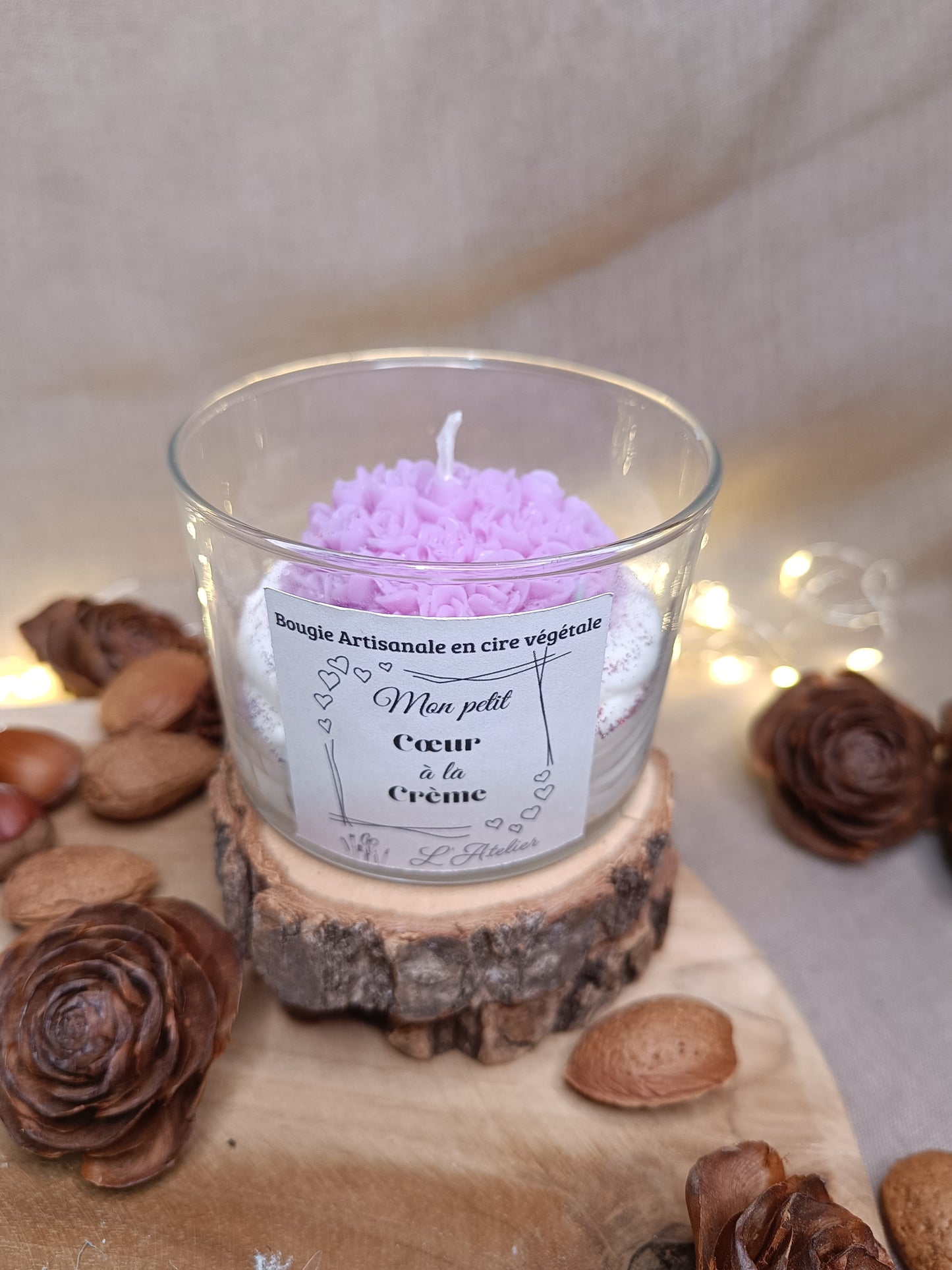 🕯️Bougie 💜 Coeur à la crème 💜