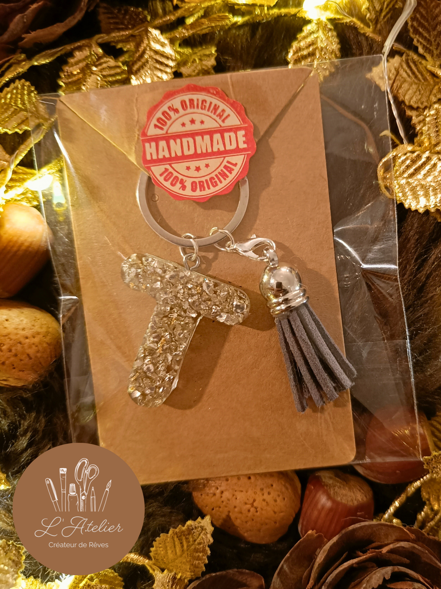 Porte clef Lettre epoxy
