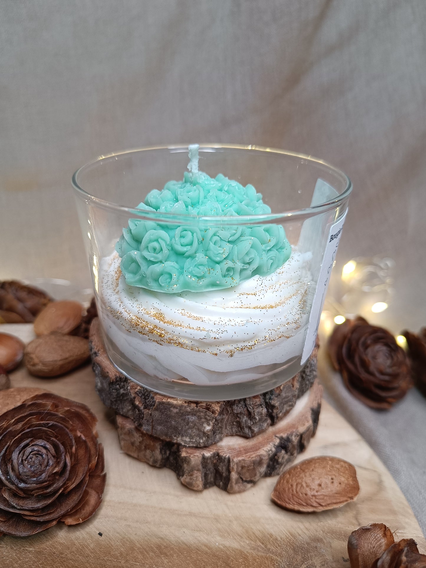 🕯️Bougie 💚 Coeur à la crème💚