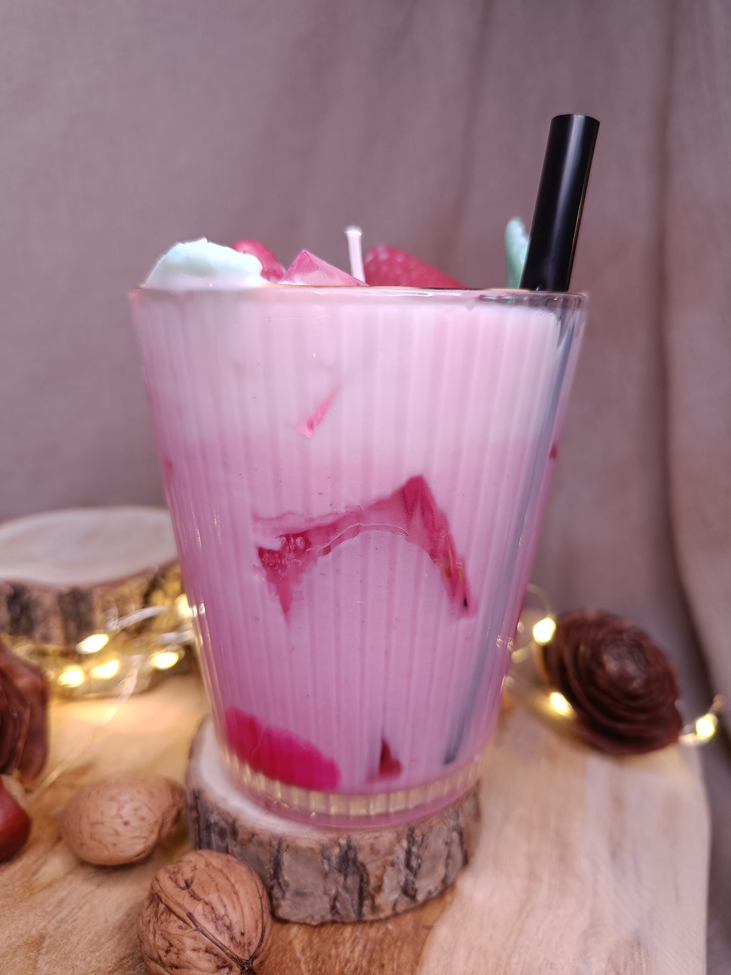 🕯️ Bougie 🍓🩷 Latte Fraise 🩷🍓