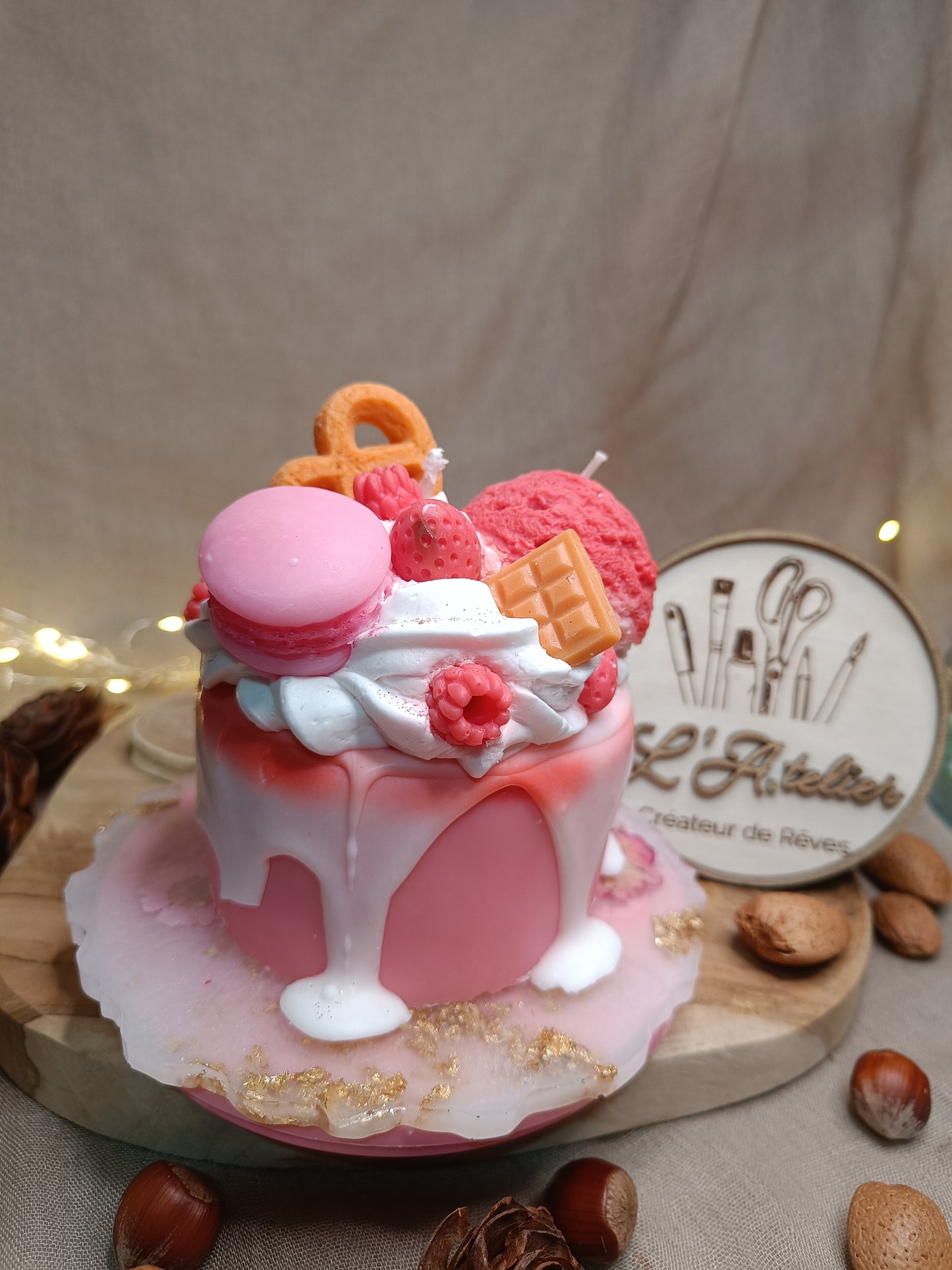 🎂Bougie Gâteau 🩷Rose Framboise 🩷