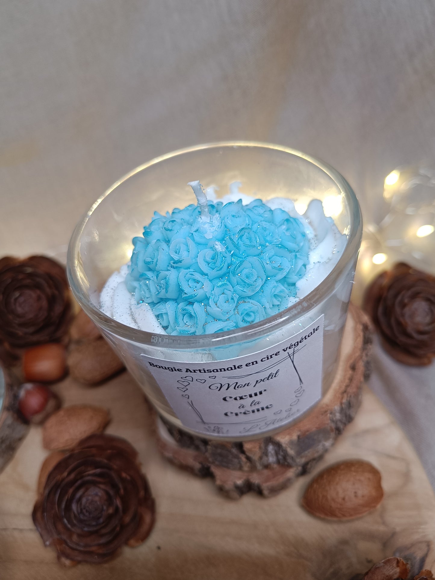🕯️Bougie 🩵 Coeur à la crème🩵