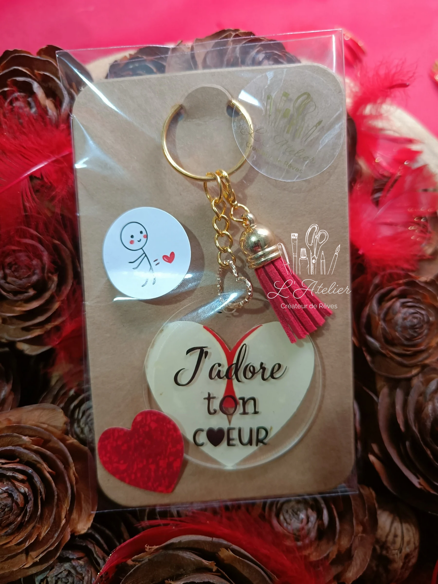 Porte clef " j'aime ton cœur"