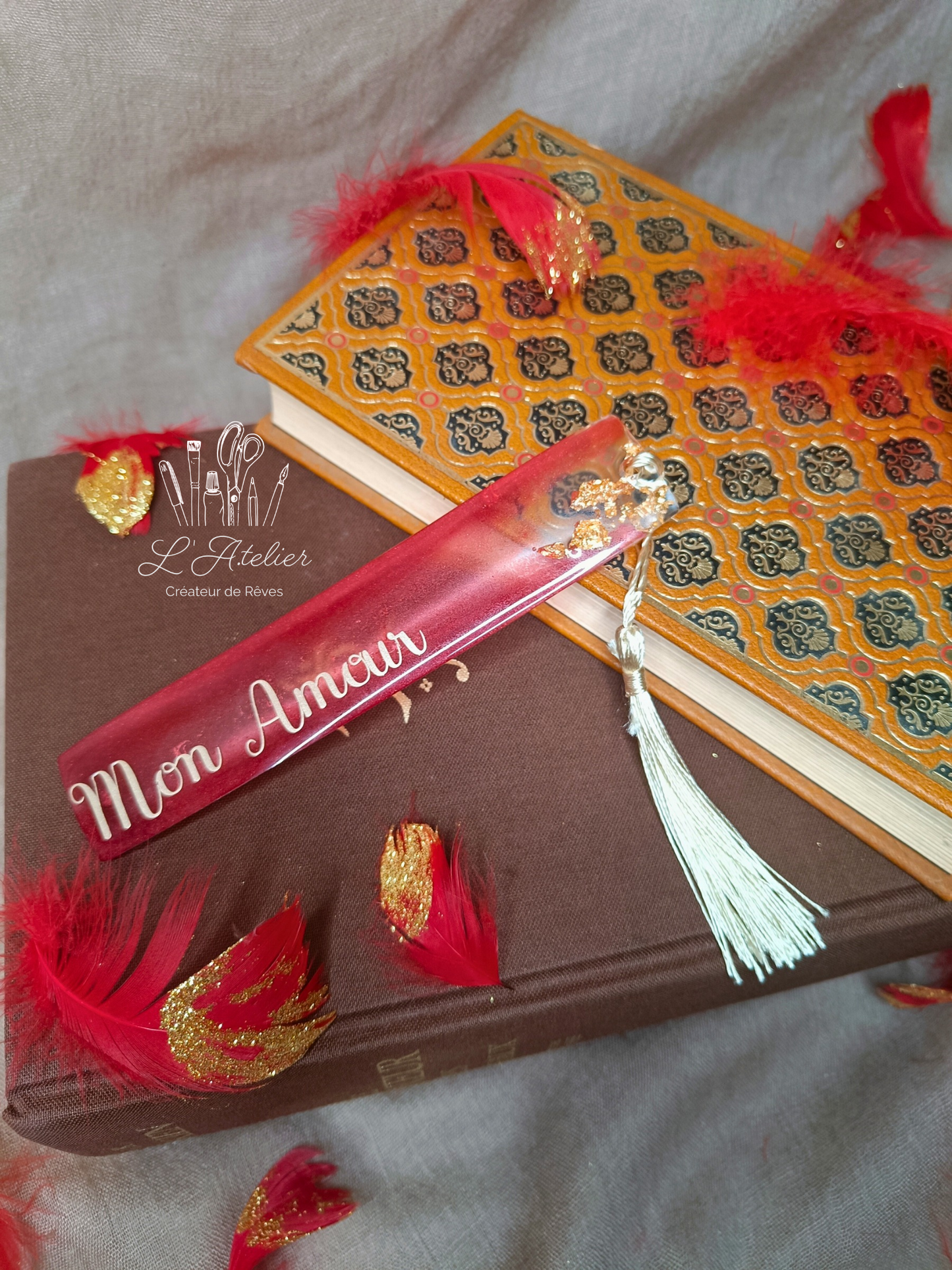 Marque page Rouge a personnaliser