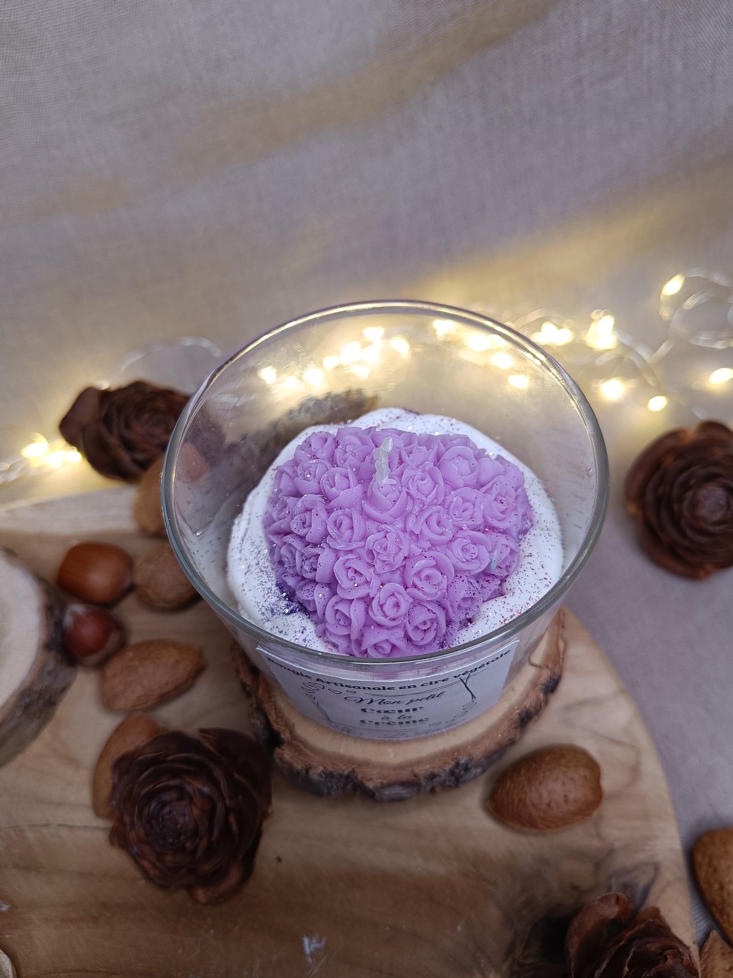 🕯️Bougie 💜 Coeur à la crème 💜