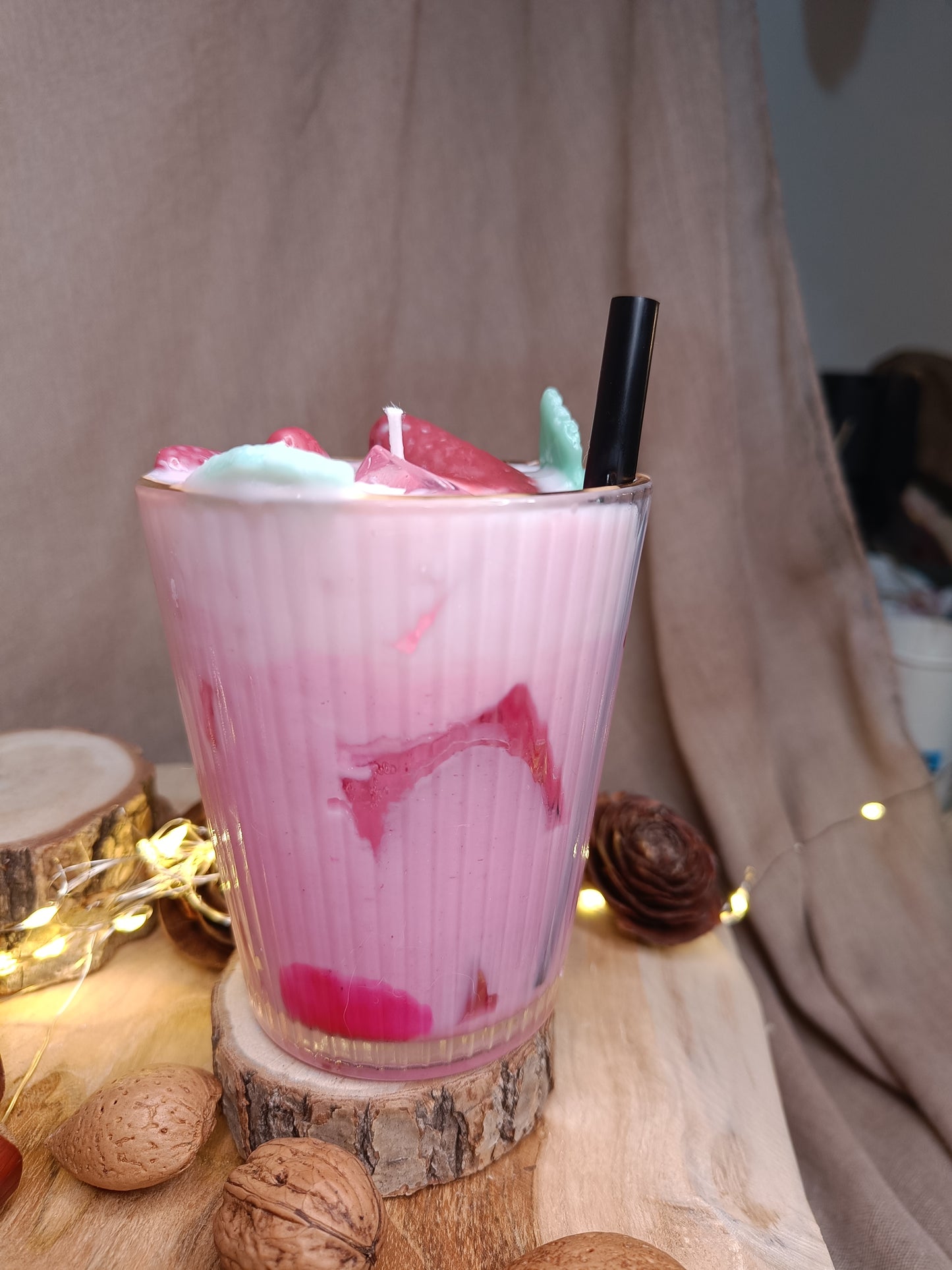🕯️ Bougie 🍓🩷 Latte Fraise 🩷🍓