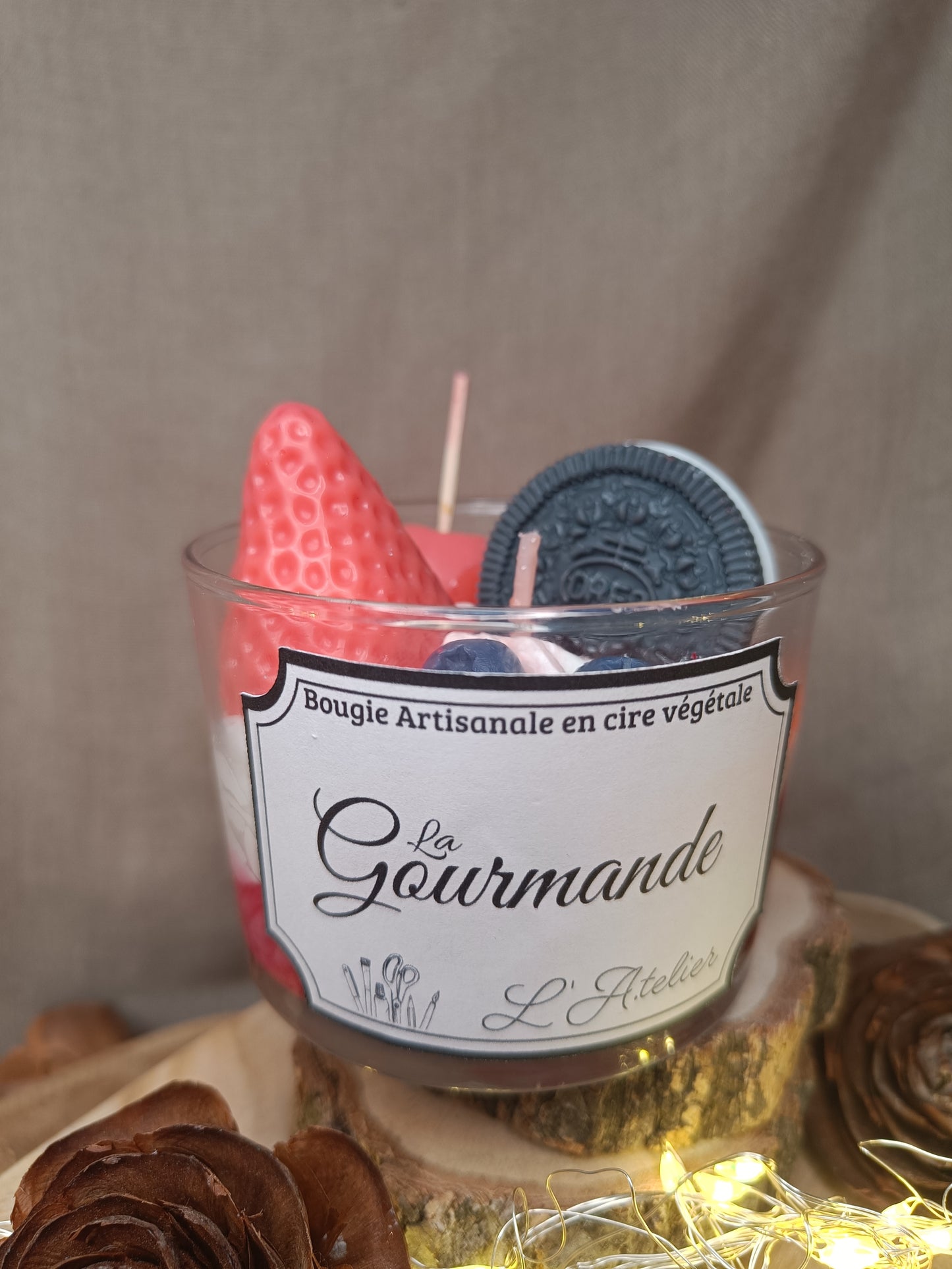 🕯️ Bougie Gourmande 🍓🍪 L'Oreo Fraise 🍪🍓
