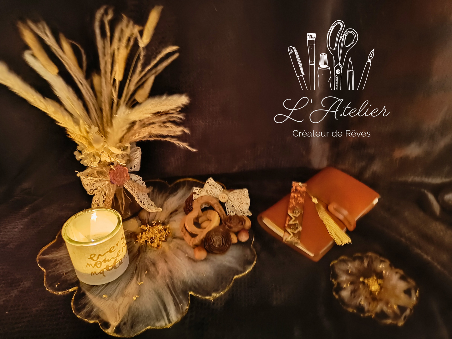 Plateau fleur époxy