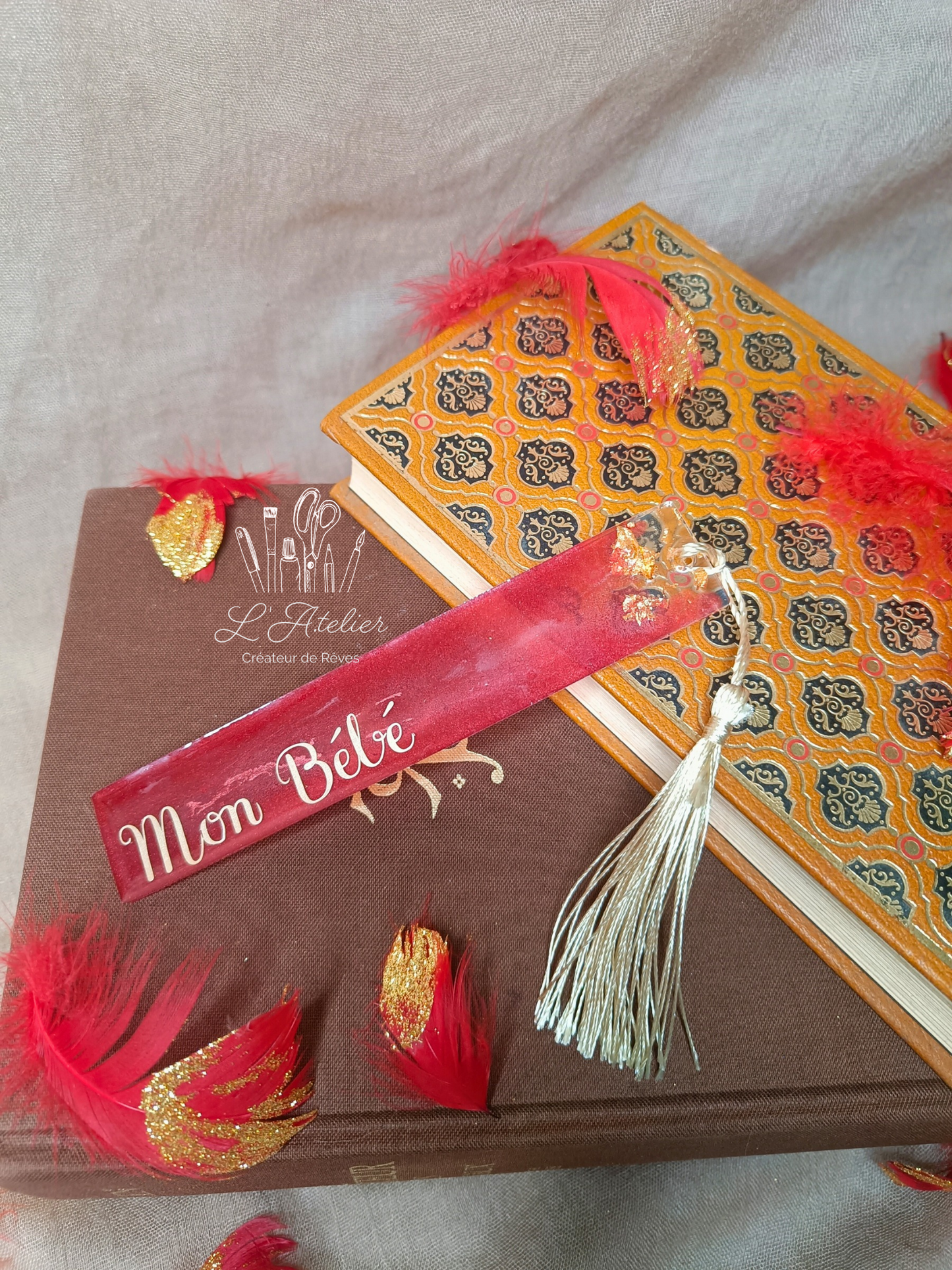 Marque page Rouge a personnaliser