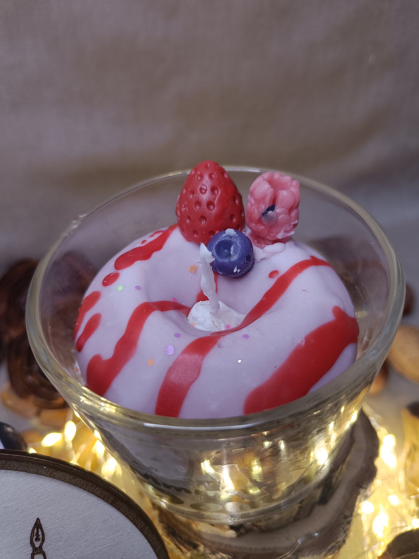 Bougie "Donuts Fruits rouges "
