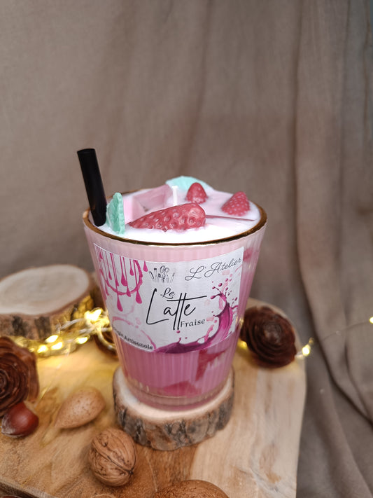 🕯️ Bougie 🍓🩷 Latte Fraise 🩷🍓