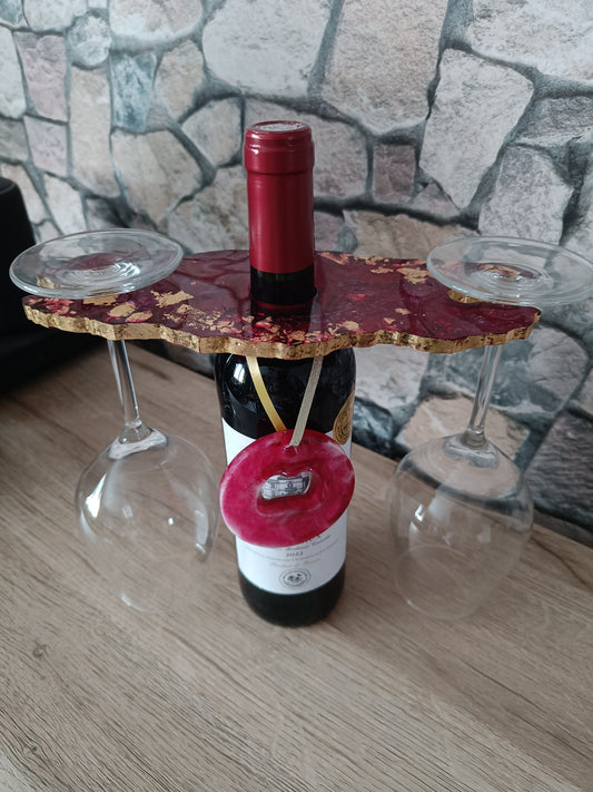 Porte Verres à vin + 2 verres