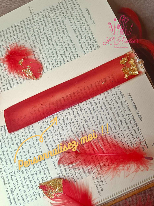 Marque page Rouge a personnaliser