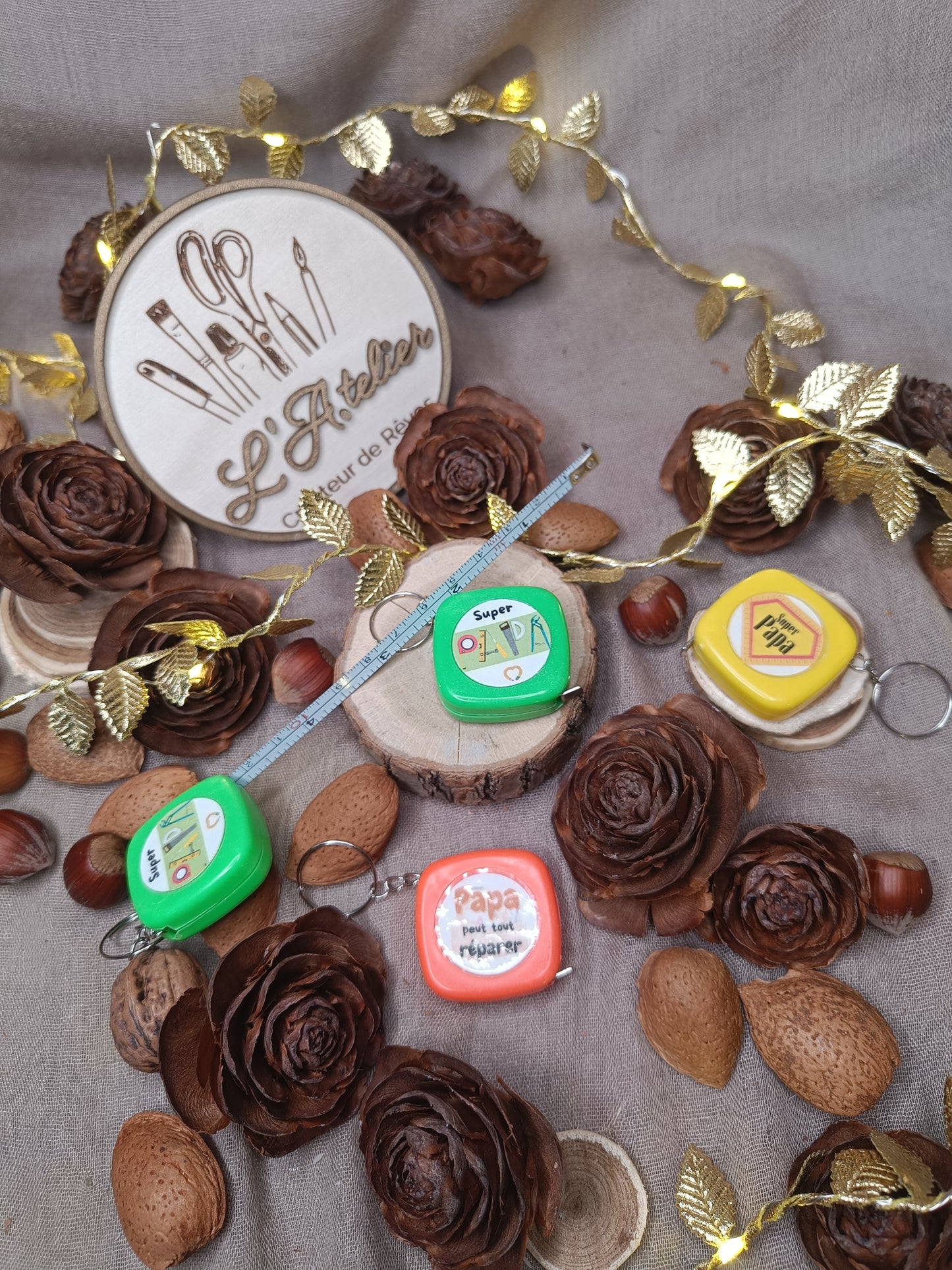 Porte clef 📏 Mètre portable 📏 Papa 🧡🧍🏻‍♂️