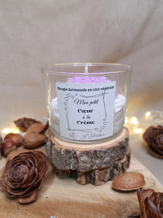 🕯️Bougie 💜 Coeur à la crème 💜