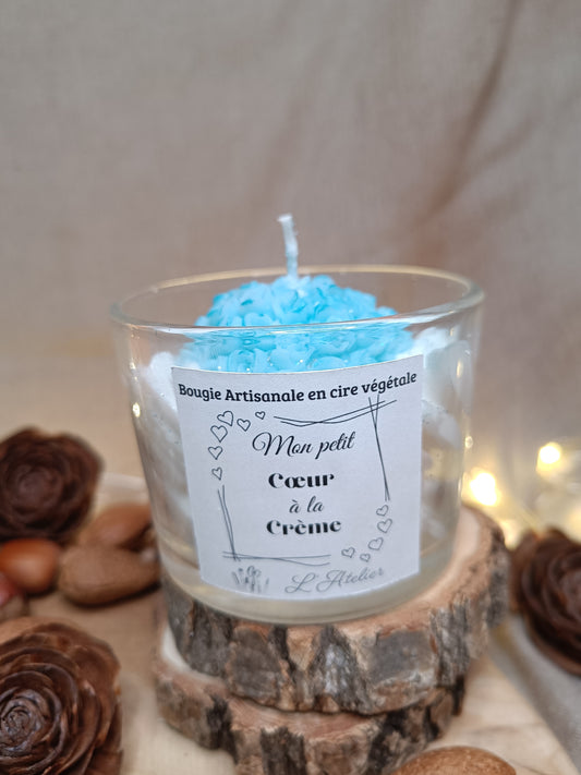 🕯️Bougie 🩵 Coeur à la crème🩵