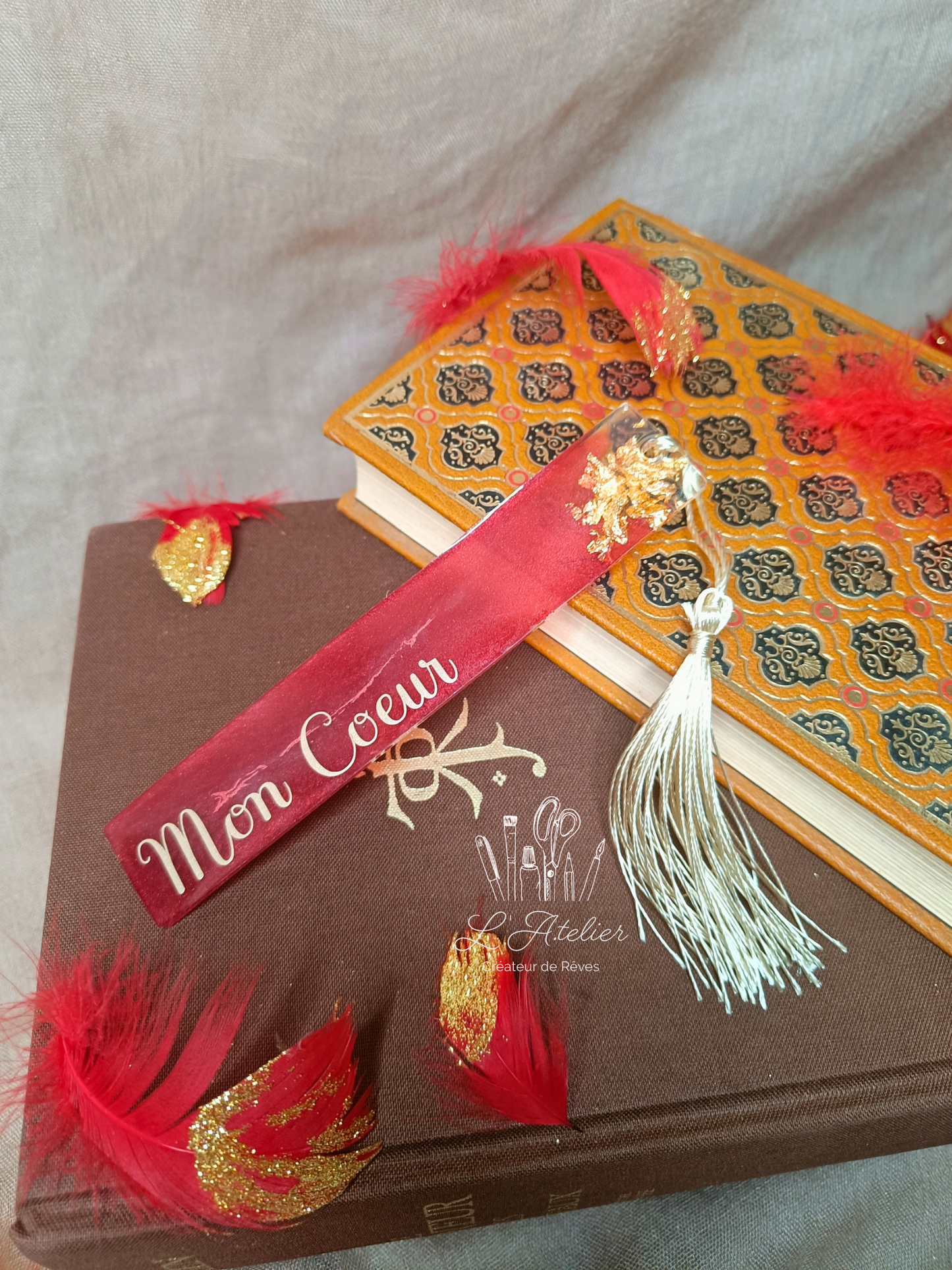 Marque page Rouge a personnaliser